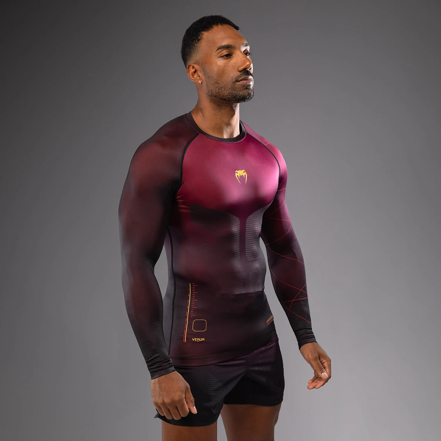 Venum Tactical XT Lycra de manga larga para hombre - Negra/Burdeos/Oro - Image 5