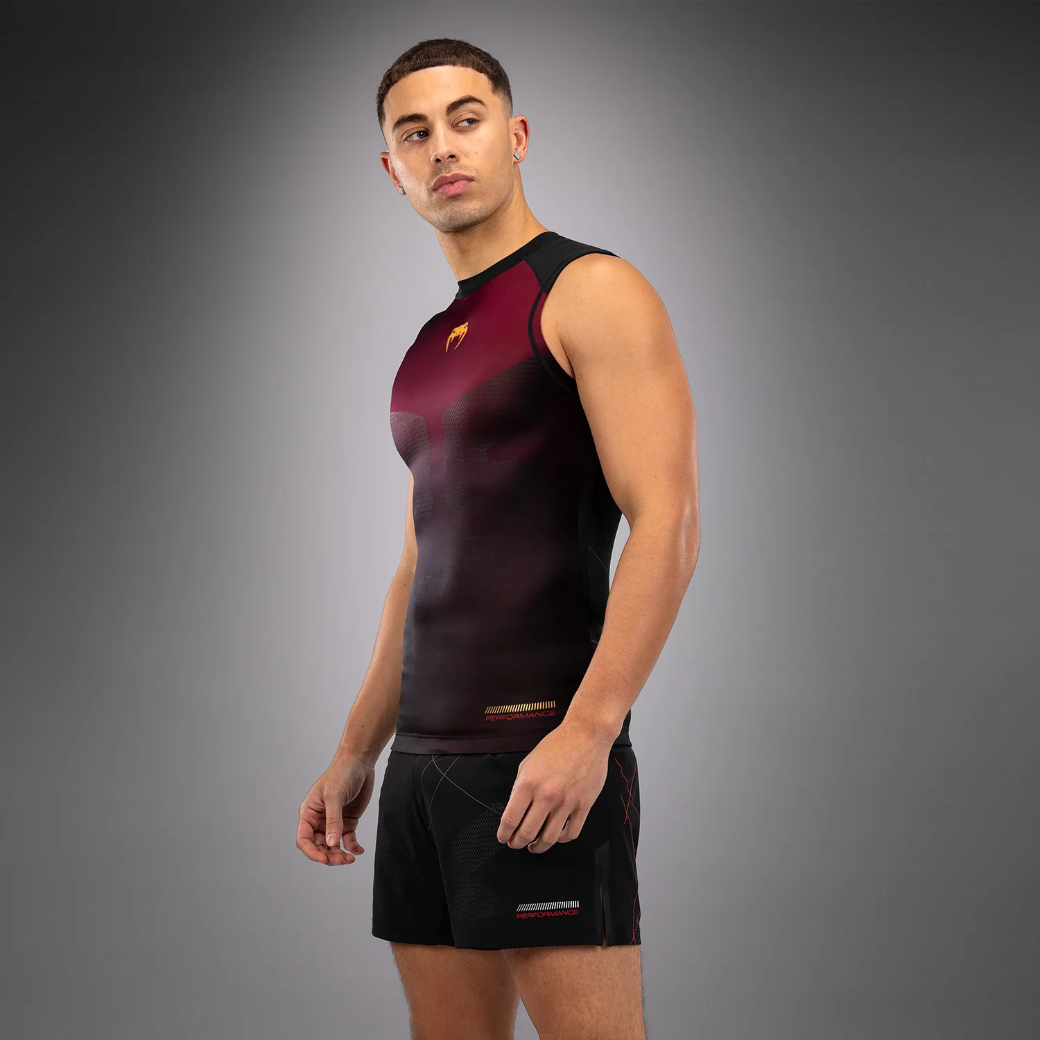 Venum Tactical XT Lycra sin mangas para hombre - Negra/Burdeos/Oro - Image 2