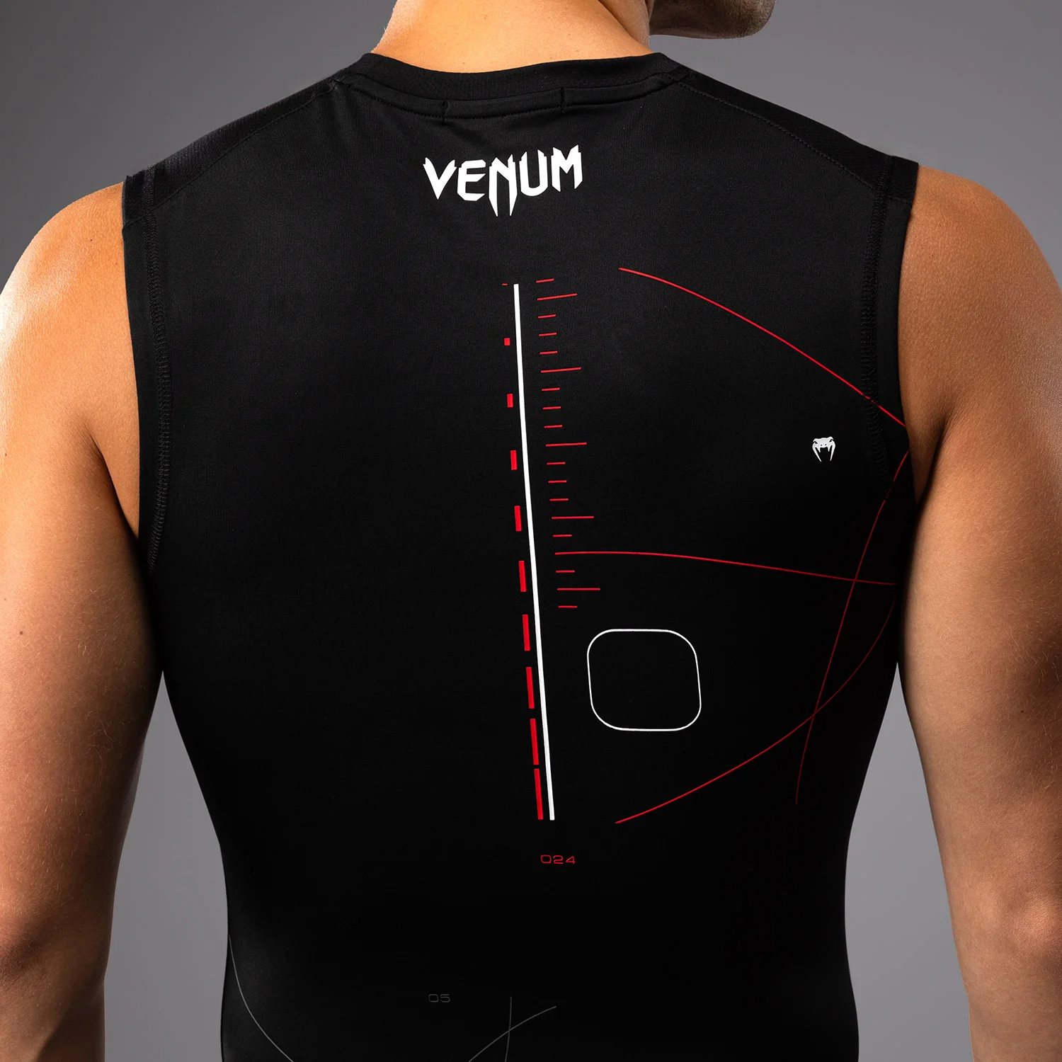 Venum Tactical XT Lycra sin mangas para hombre - Negro/Rojo fuego - Image 6