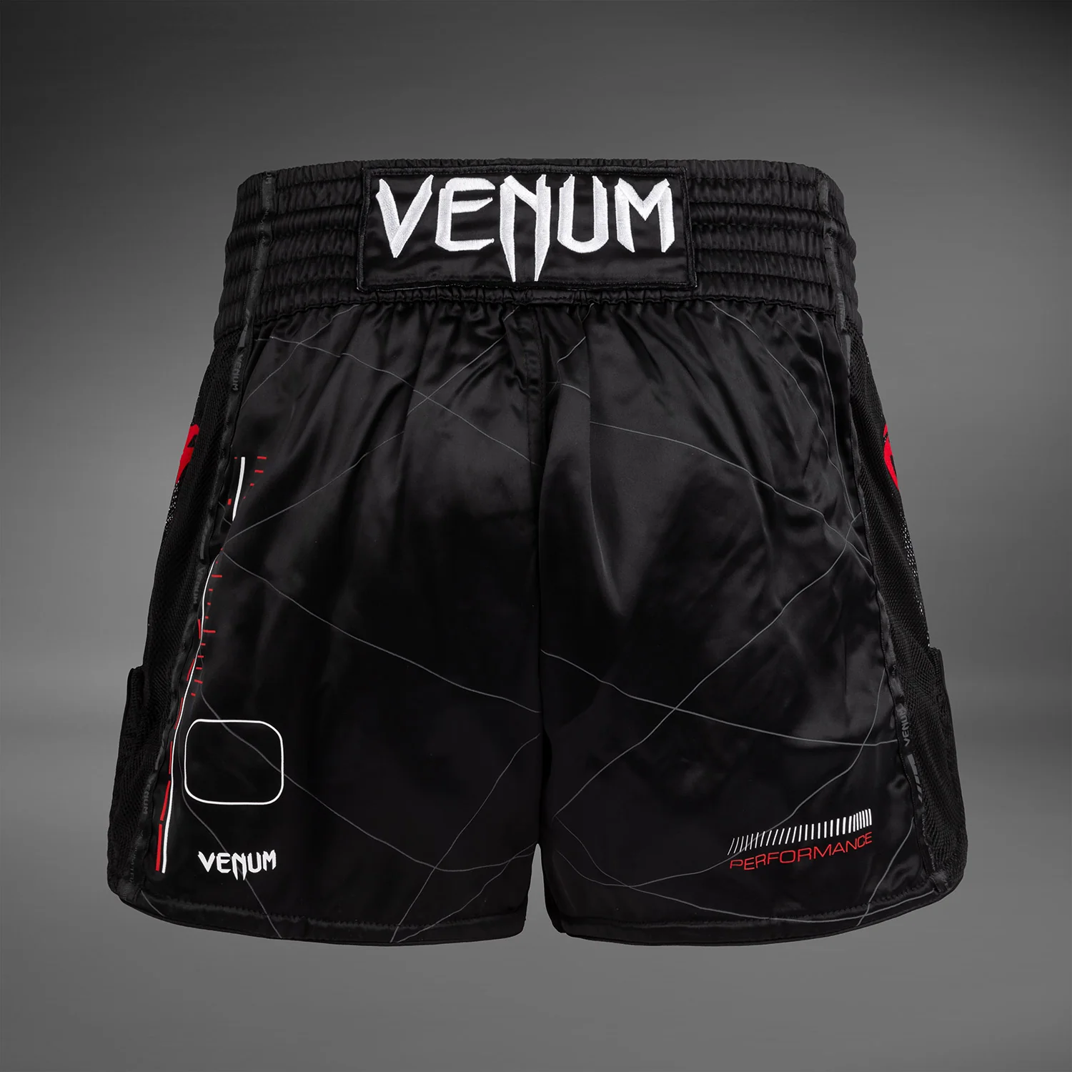Venum Tactical XT Muay Thai Shorts - Negro/Rojo Fuego - Image 3