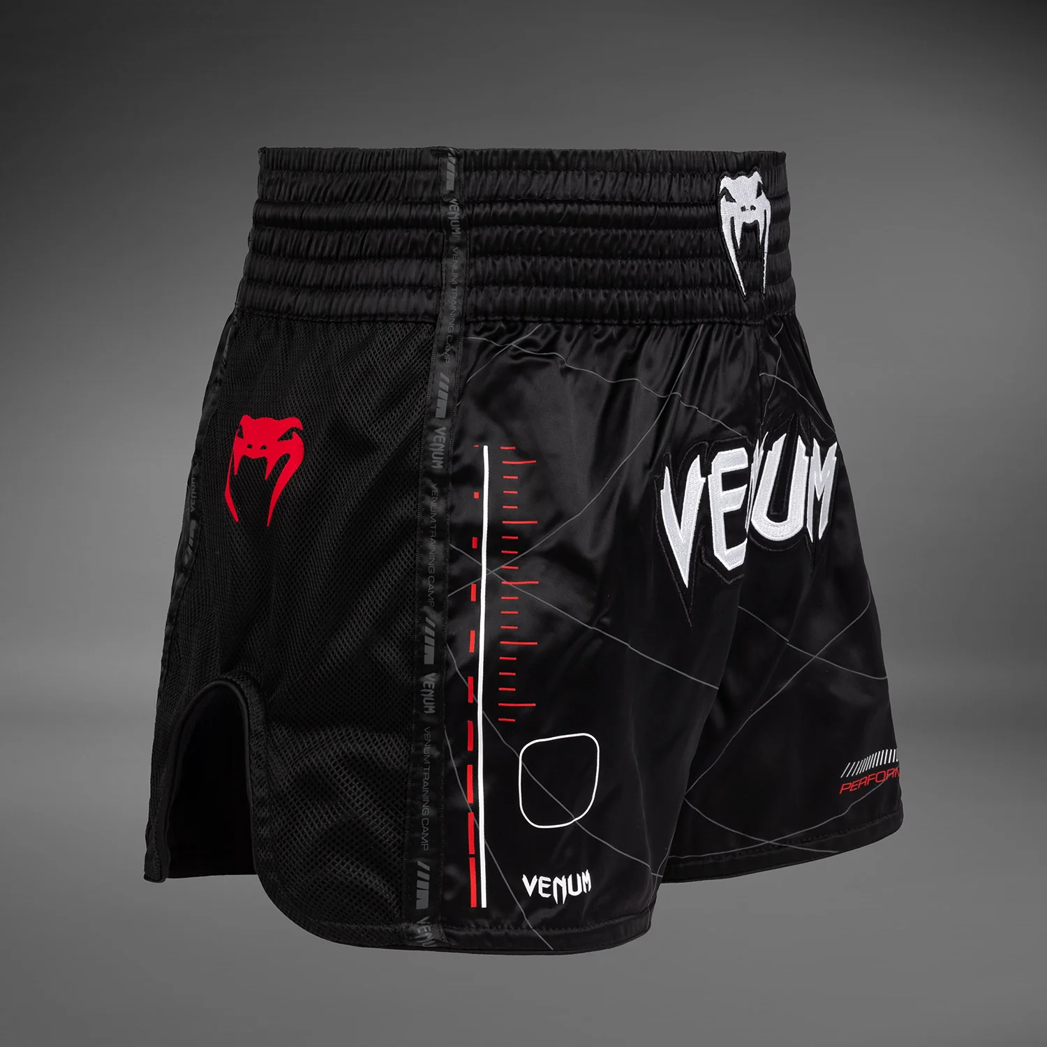 Venum Tactical XT Muay Thai Shorts - Negro/Rojo Fuego - Image 4