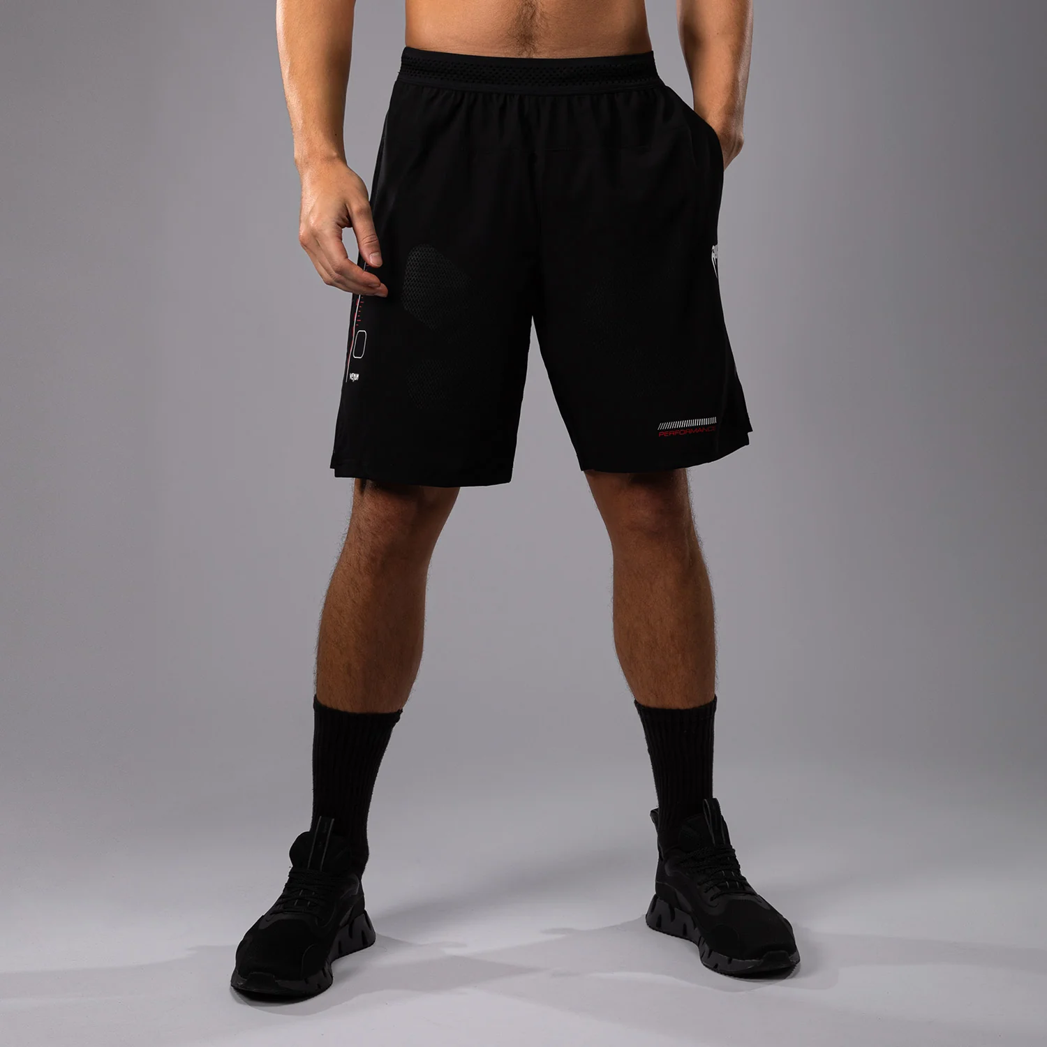 Venum Tactical XT  Pantalón Corto de Entrenamiento Hombre - Negro/Rojo Fuego