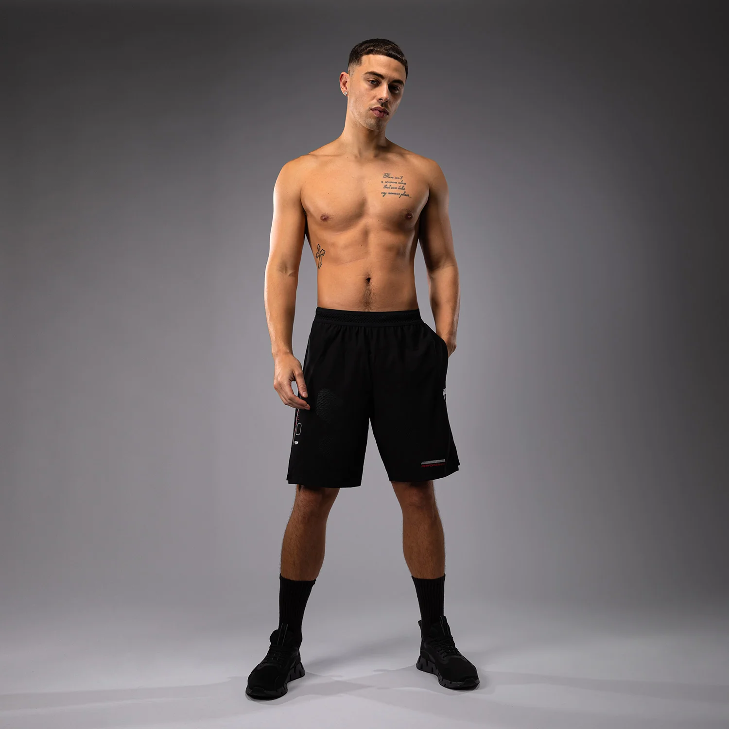 Venum Tactical XT  Pantalón Corto de Entrenamiento Hombre - Negro/Rojo Fuego - Image 2