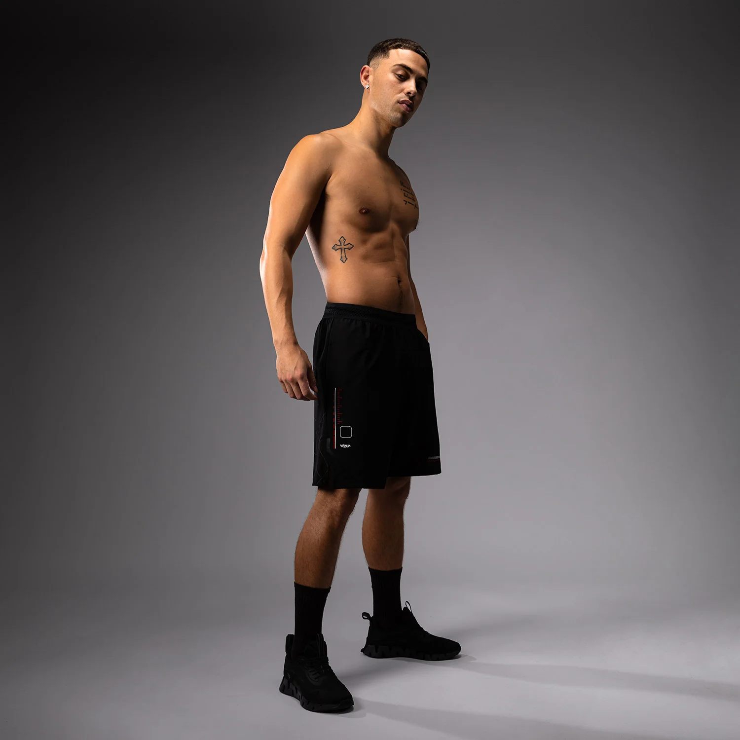 Venum Tactical XT  Pantalón Corto de Entrenamiento Hombre - Negro/Rojo Fuego - Image 5