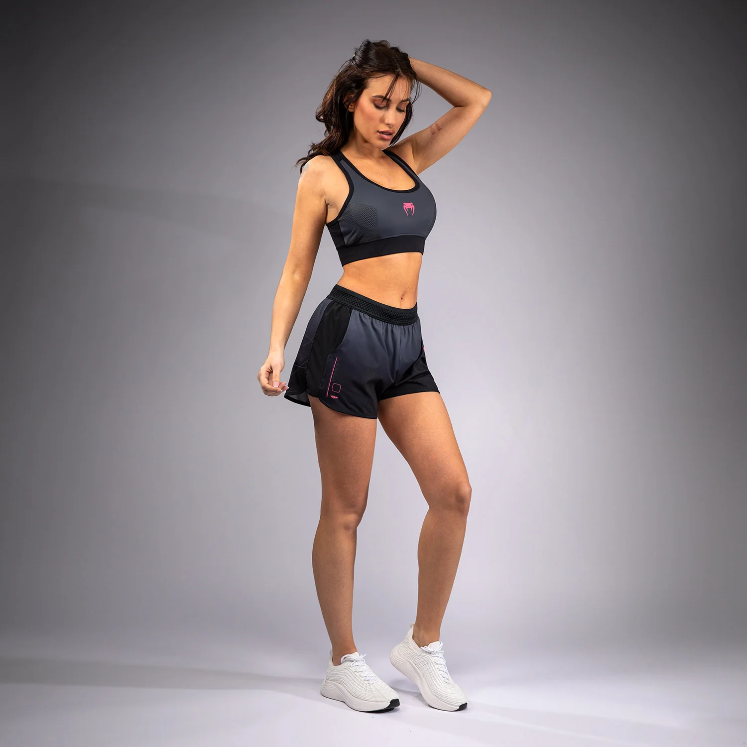 Venum Tactical XT Training Shorts Mujer - Negro/Gris Tormenta - Image 3
