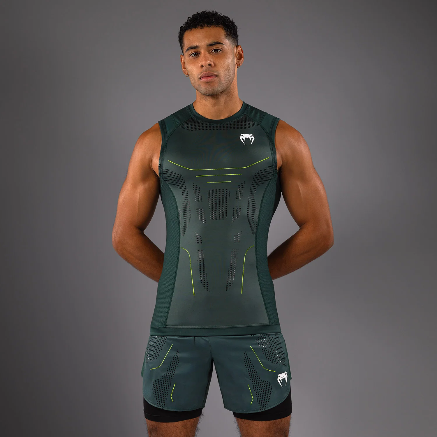 Venum Technical 3.0 Camiseta Sin Mangas Rashguard - Verde Bosque - Image 3