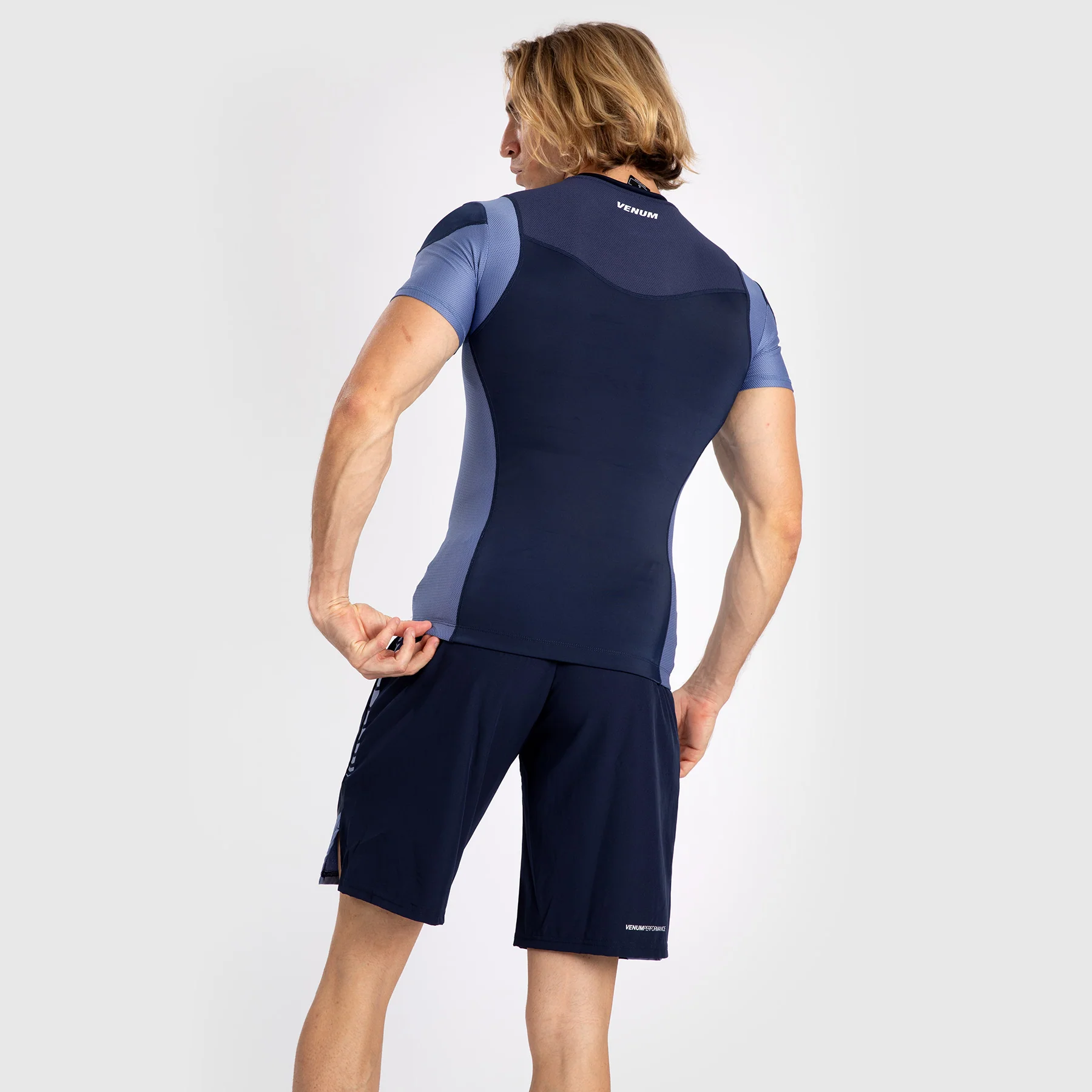Venum Tempest Camiseta Rashguard De Manga Corta para Hombre - Azul Marino/Azul - Image 3