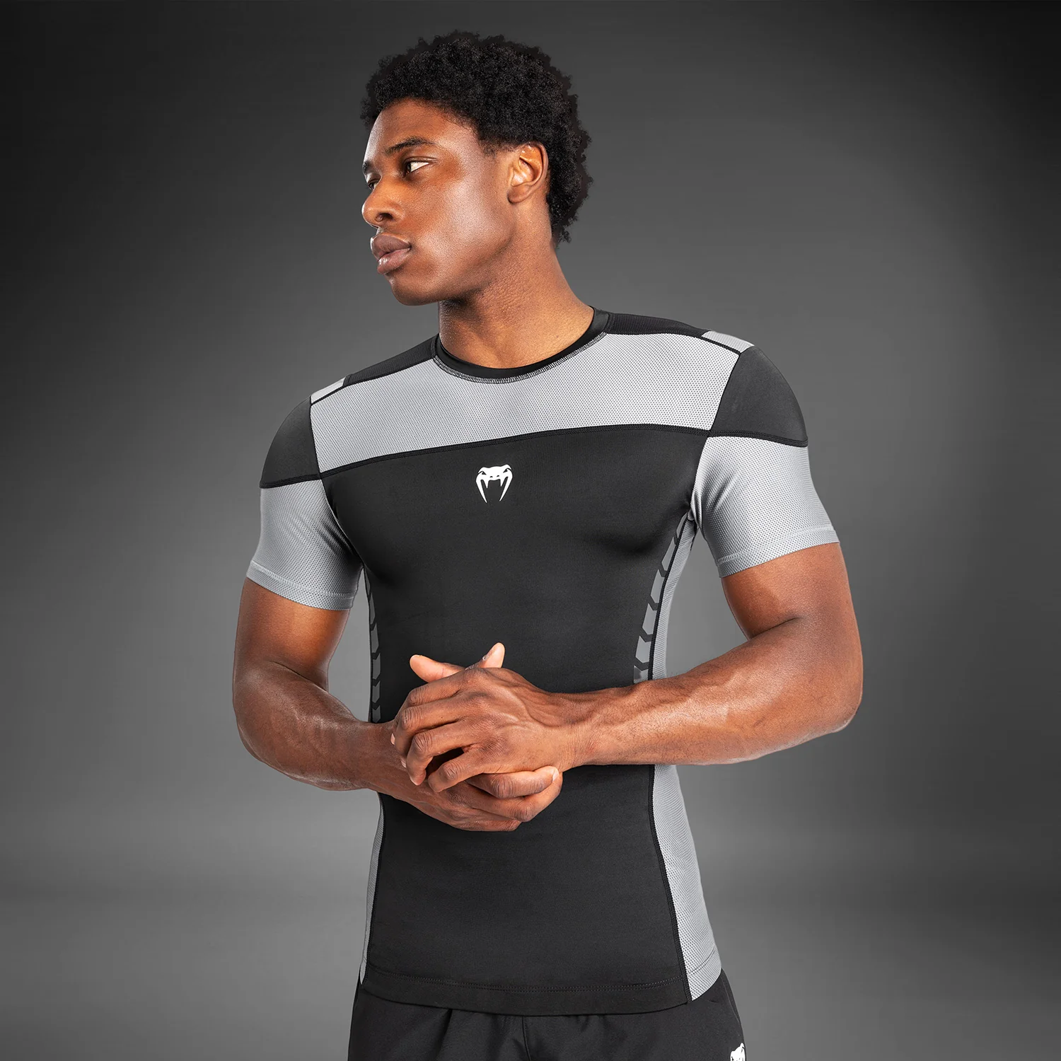 Venum Tempest Rashguard De Manga Corta para Hombre - Negro/Gris - Image 4