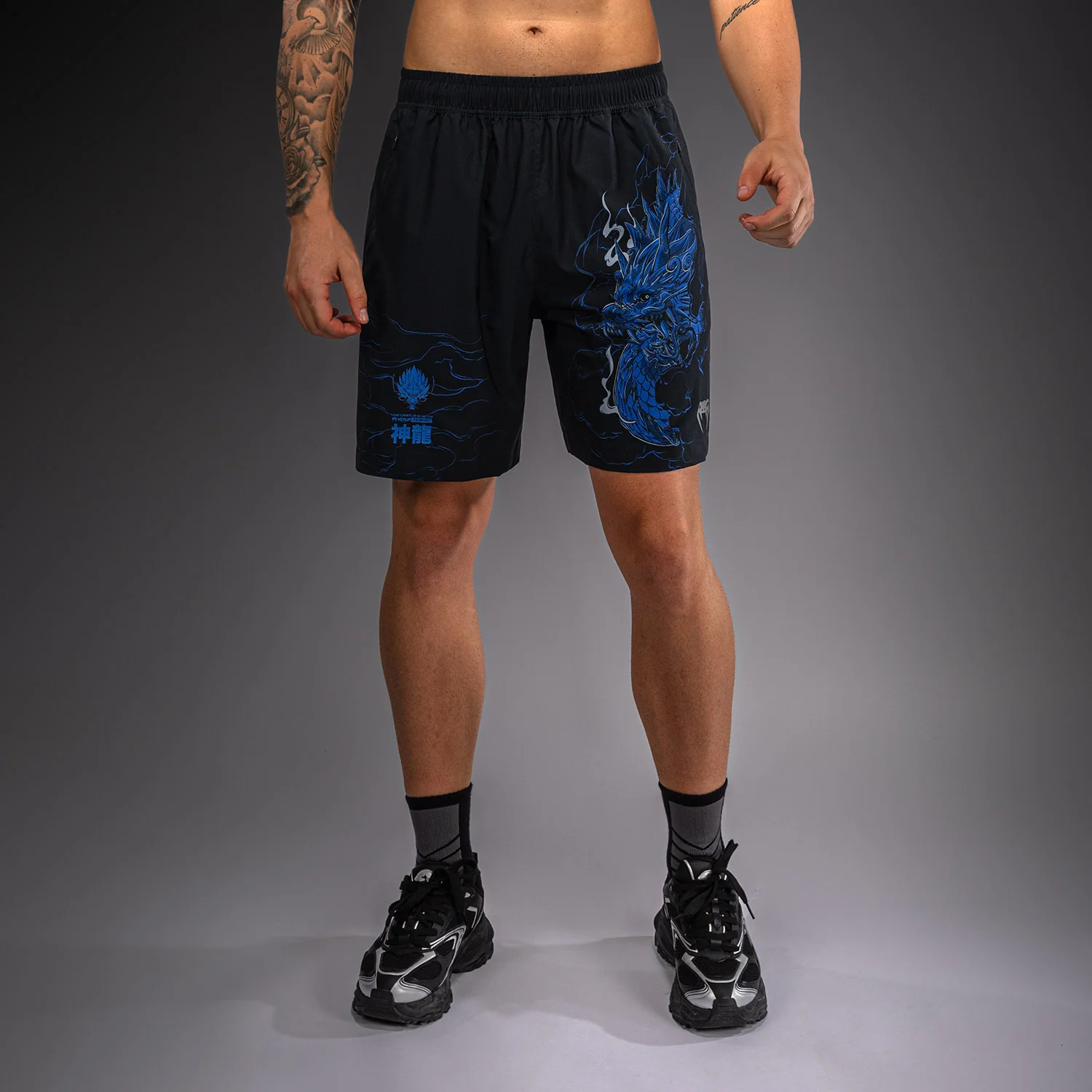 Venum Thunder Dragon Short de Entrenamiento – Negro/Azul Real
