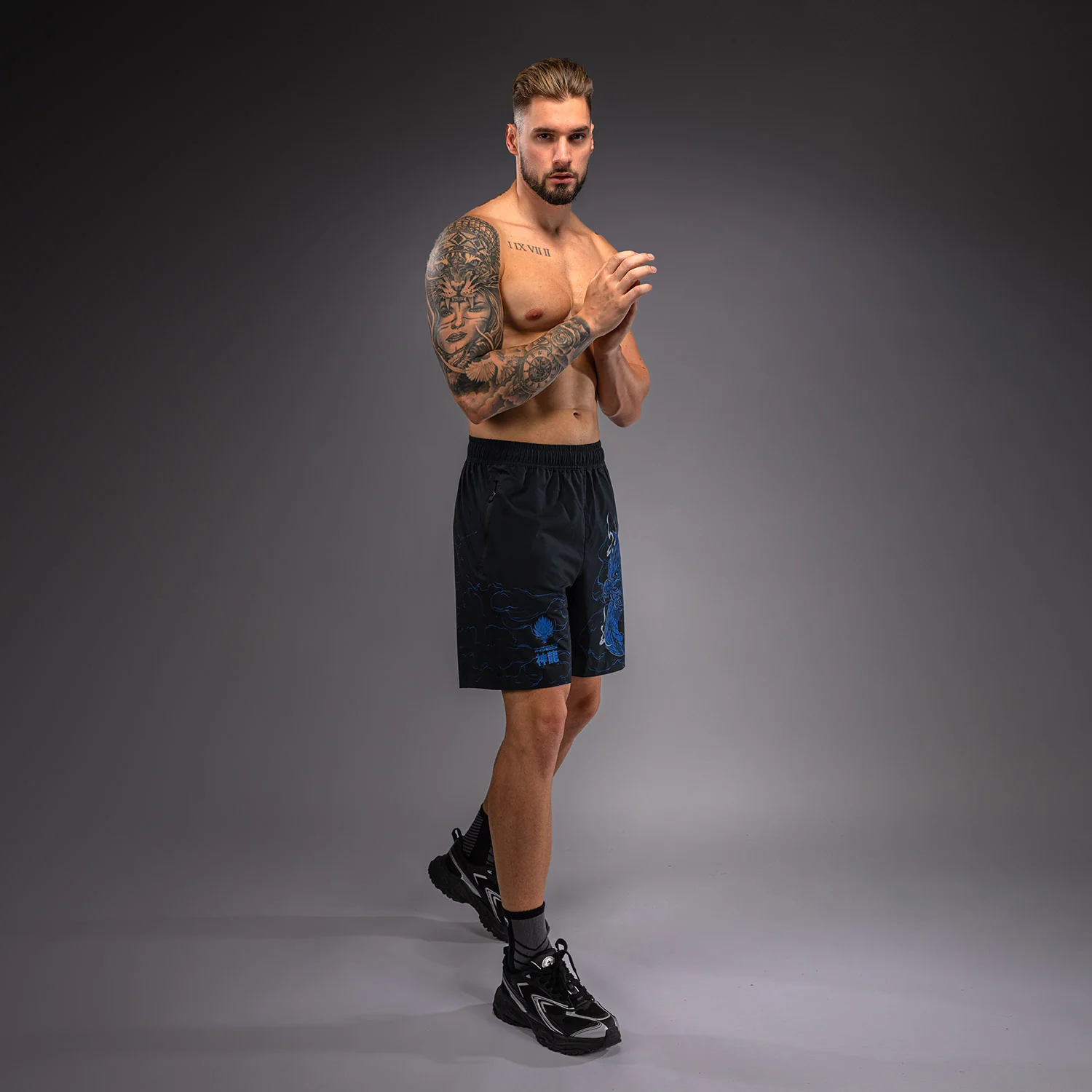 Venum Thunder Dragon Short de Entrenamiento – Negro/Azul Real - Image 4