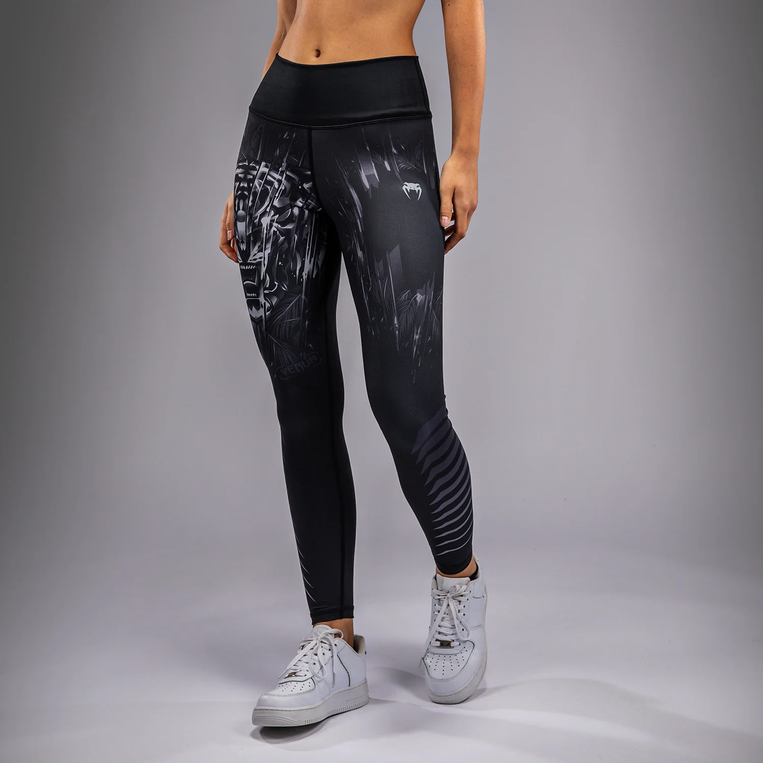 Venum Tiger Leggings para Mujer - Negro/Plata - Image 2