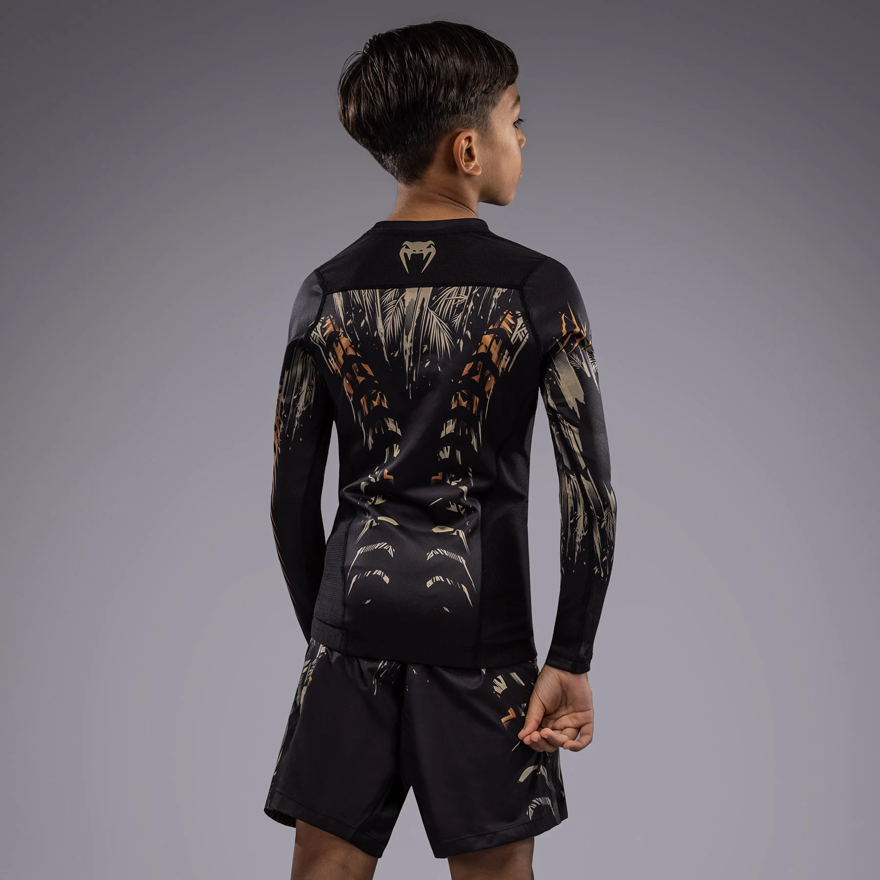 Venum Tiger Rashguard de Manga Larga para Niños - Negro/Naranja Neón - Image 5