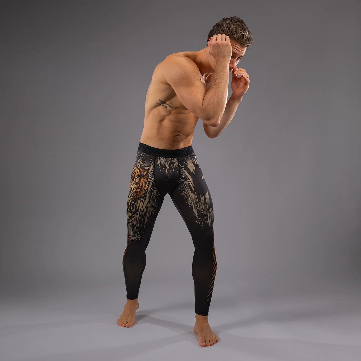 Venum Tiger Spats para Hombre - Negro/Naranja Neón