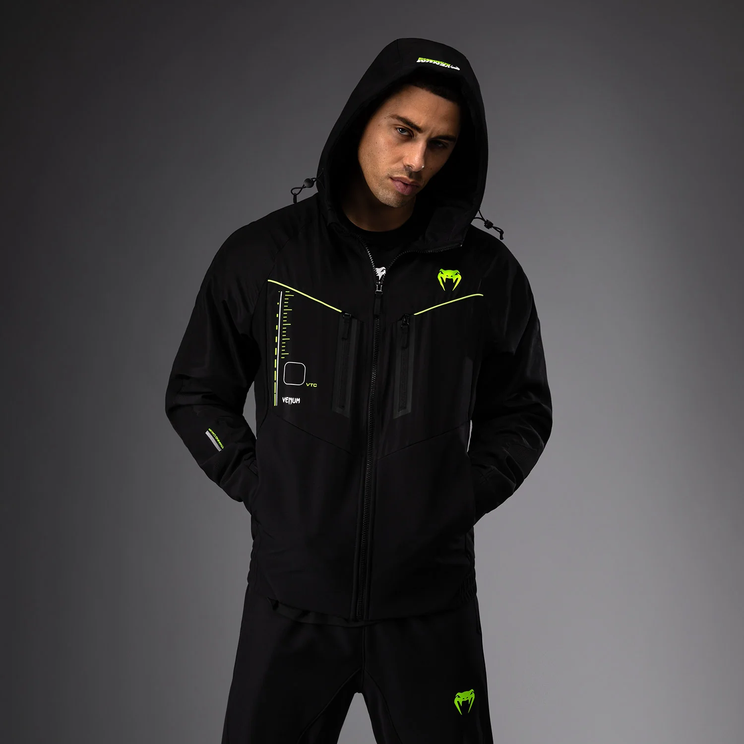 Venum Training Camp 4.0 Chaqueta de chándal - Negro/Verde neón - Image 3