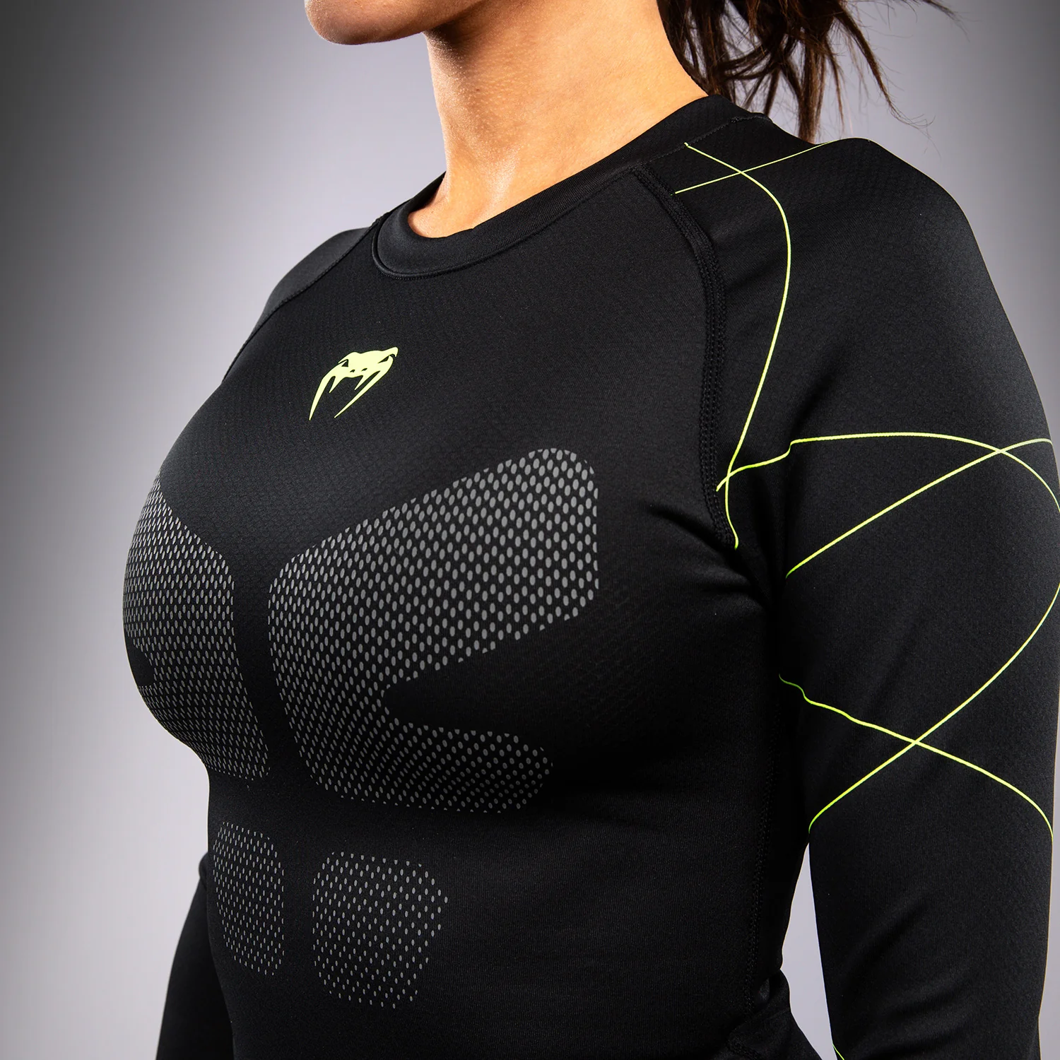 Venum Training Camp 4.0 Lycra de manga larga - Negro/Verde neón - Image 5