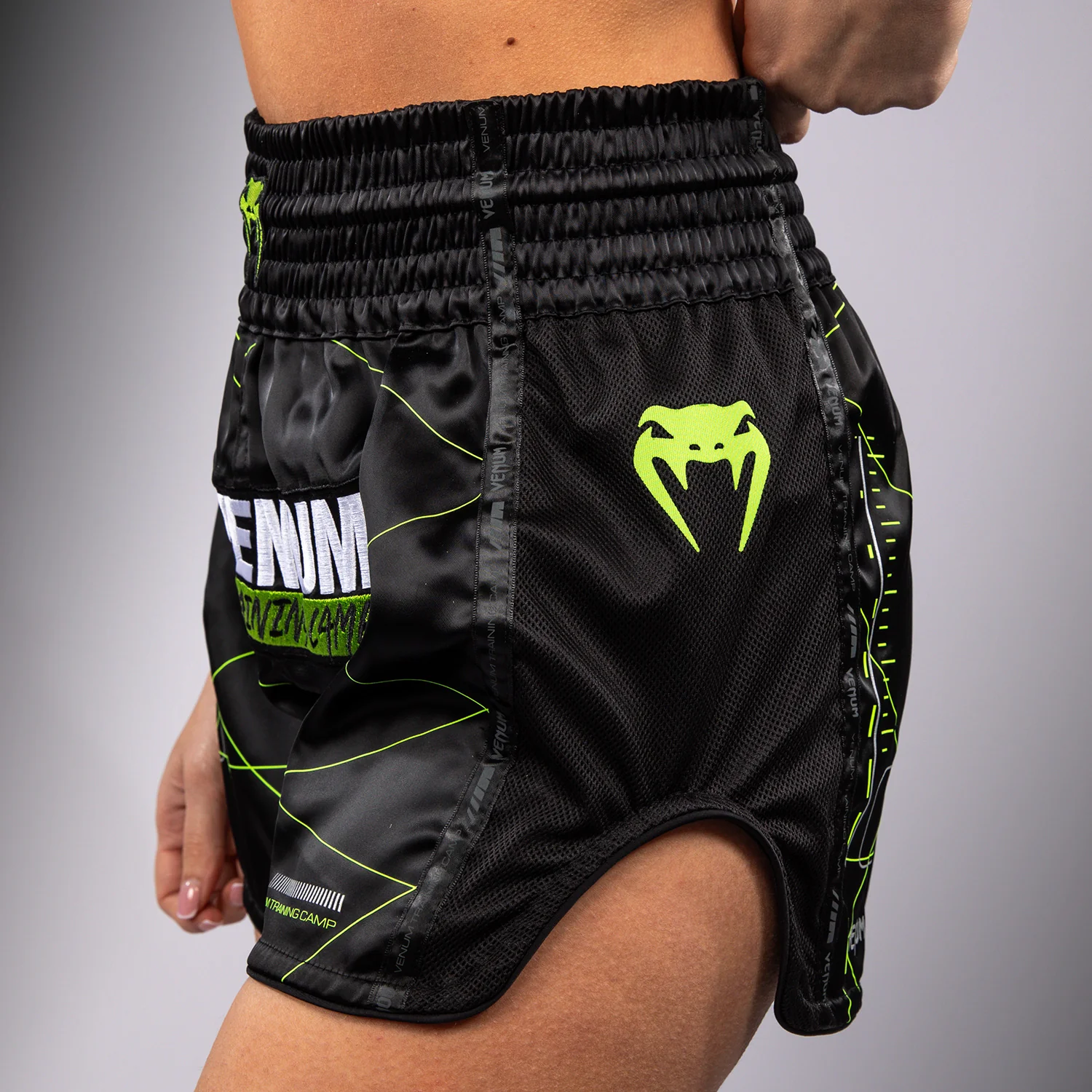 Venum Training Camp 4.0 Short Muay Thai - Negro/Verde neón - Image 6