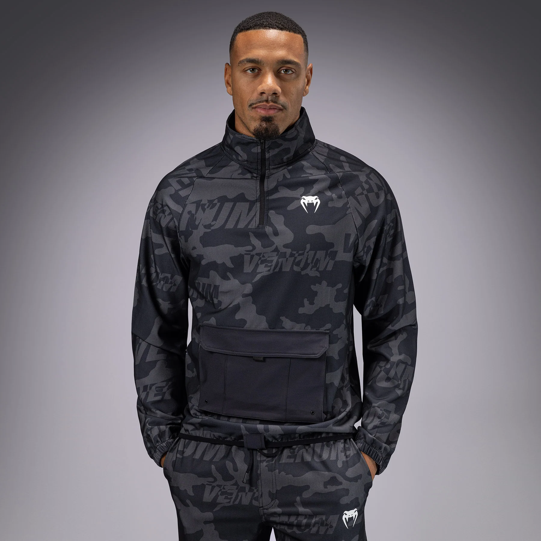 Venum Trooper Chaqueta de Chándal Cremallera Para Hombre - Negro/Carbón Oscuro