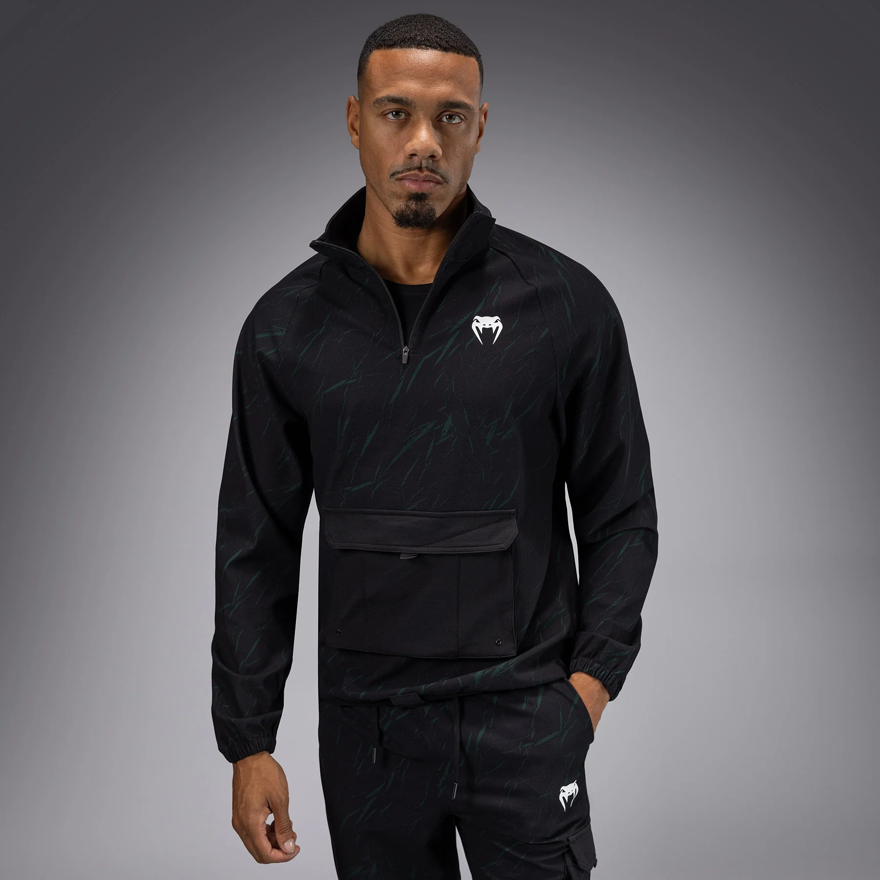 Venum Trooper Chaqueta de Chándal Para Hombre - Negra/Verde Bosque