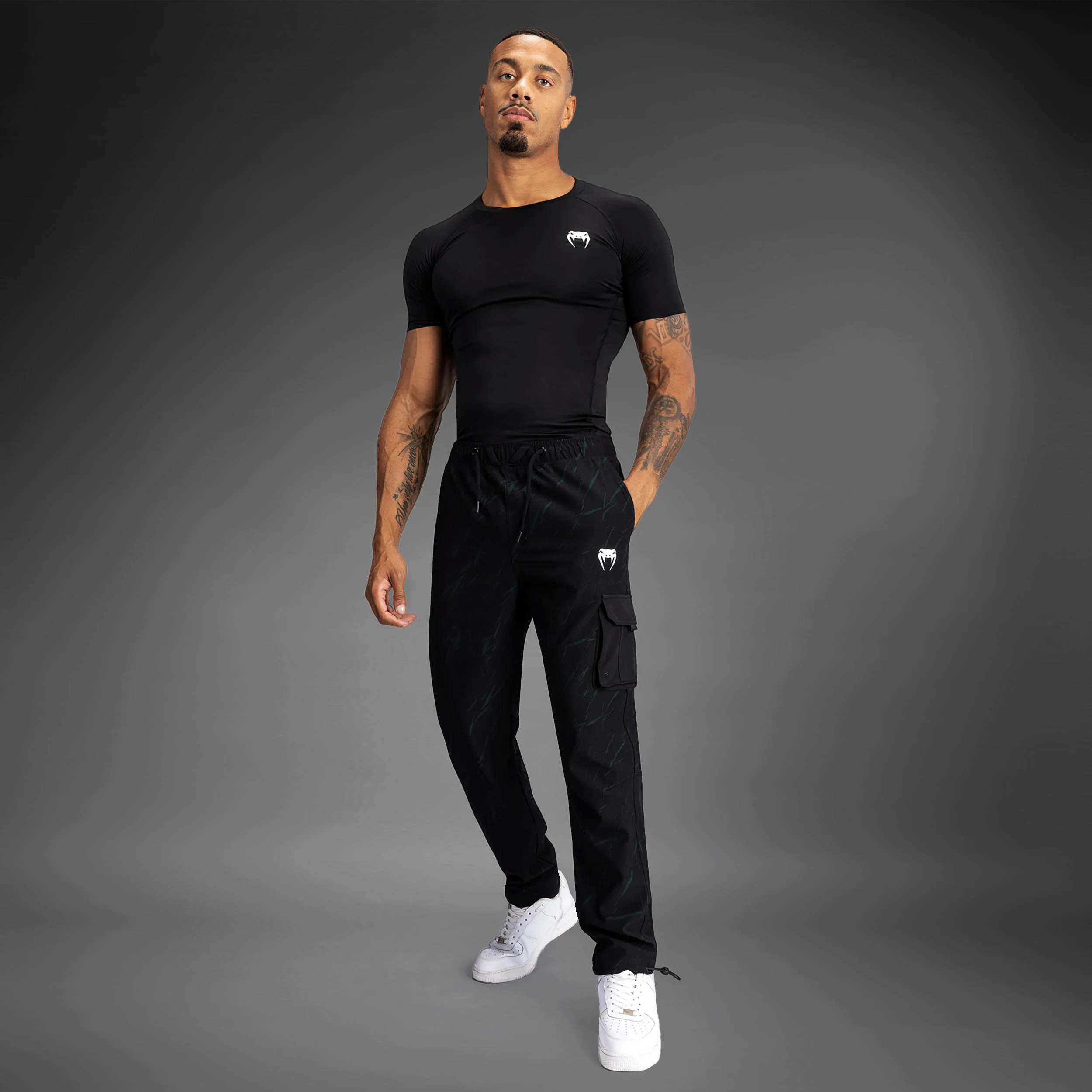 Venum Trooper Pantalones de Chándal Para Hombre - Negro/Verde Bosque - Image 6