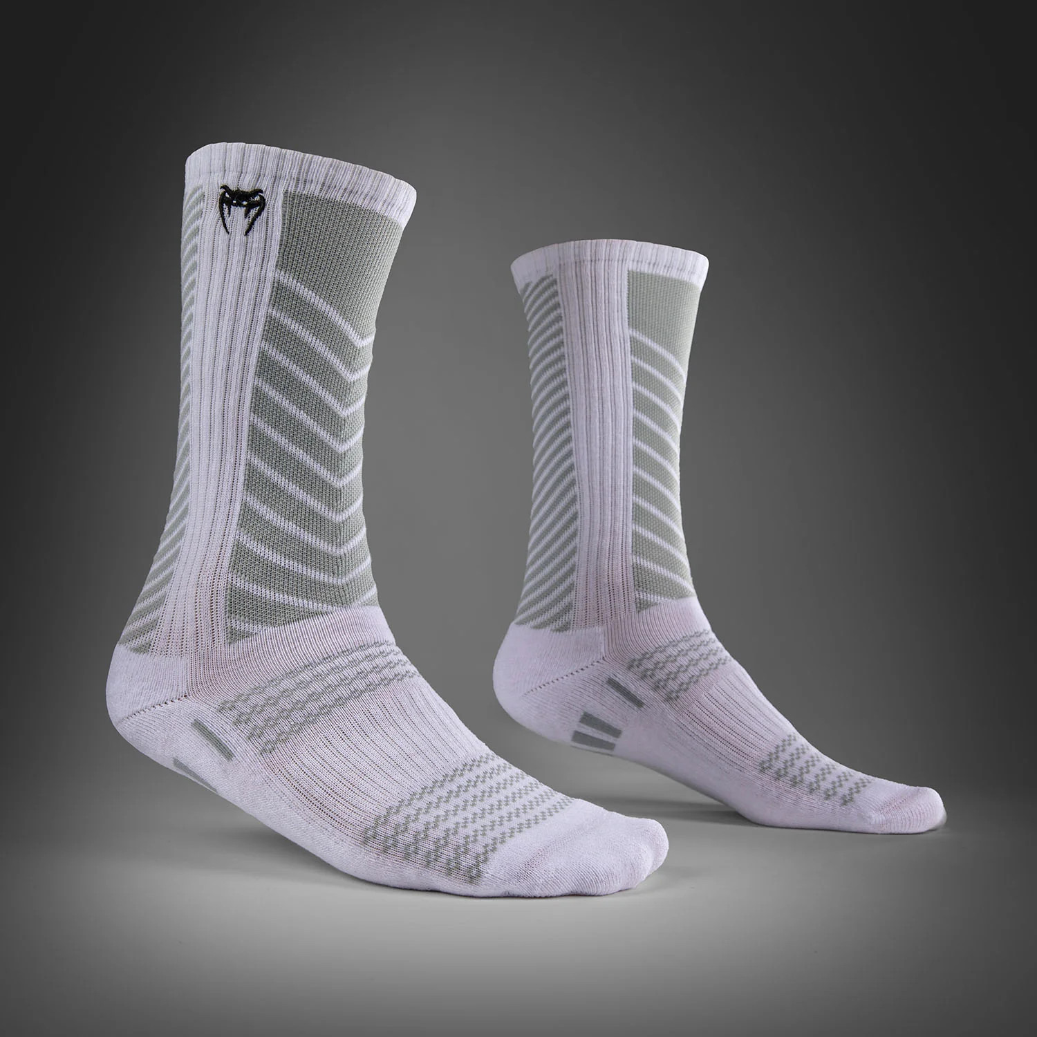 Venum Vector Calcetines Hasta la Rodilla - Blanco/Gris - Image 2