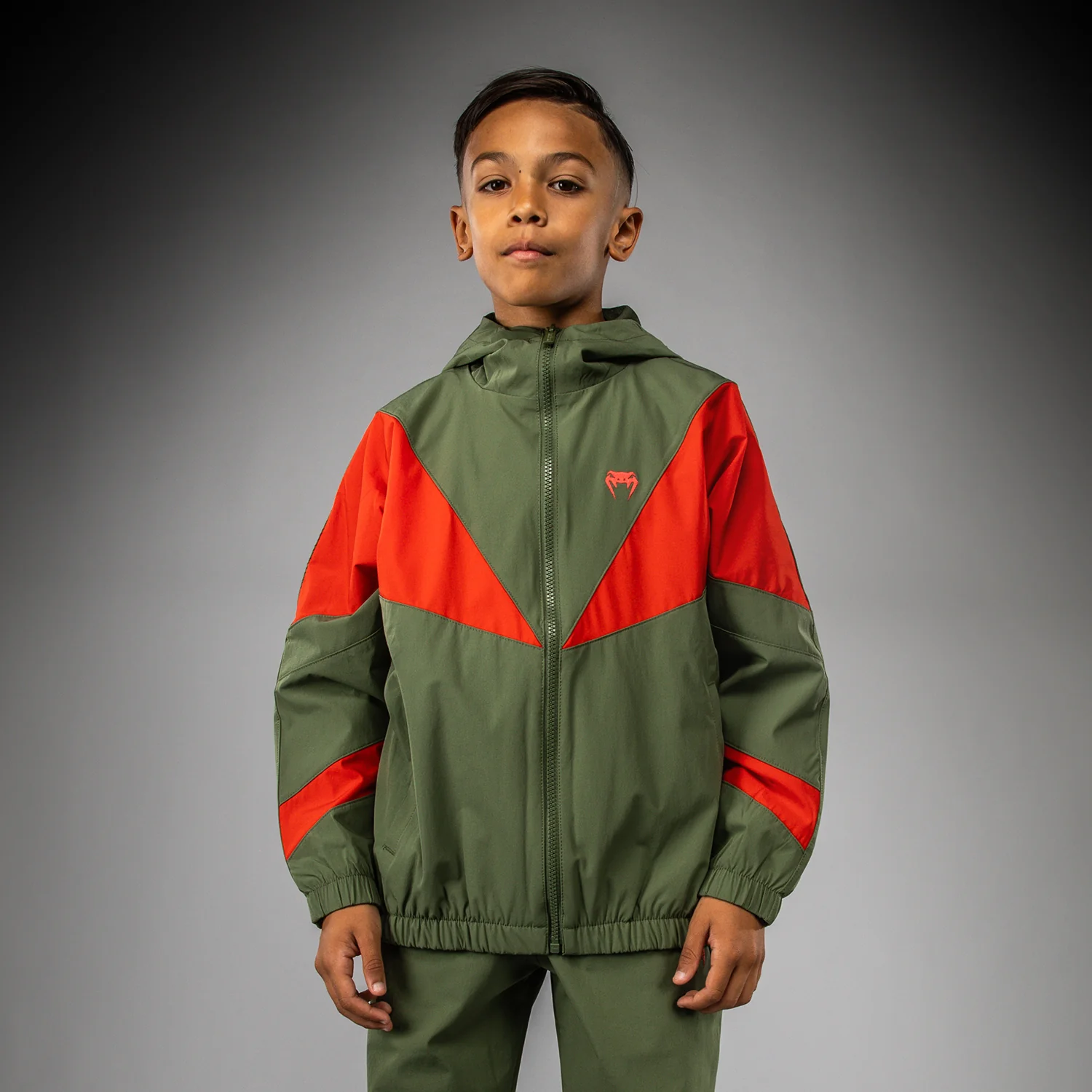 Venum Vectra Chaqueta de Chándal para Niños - Verde Ejército/Naranja