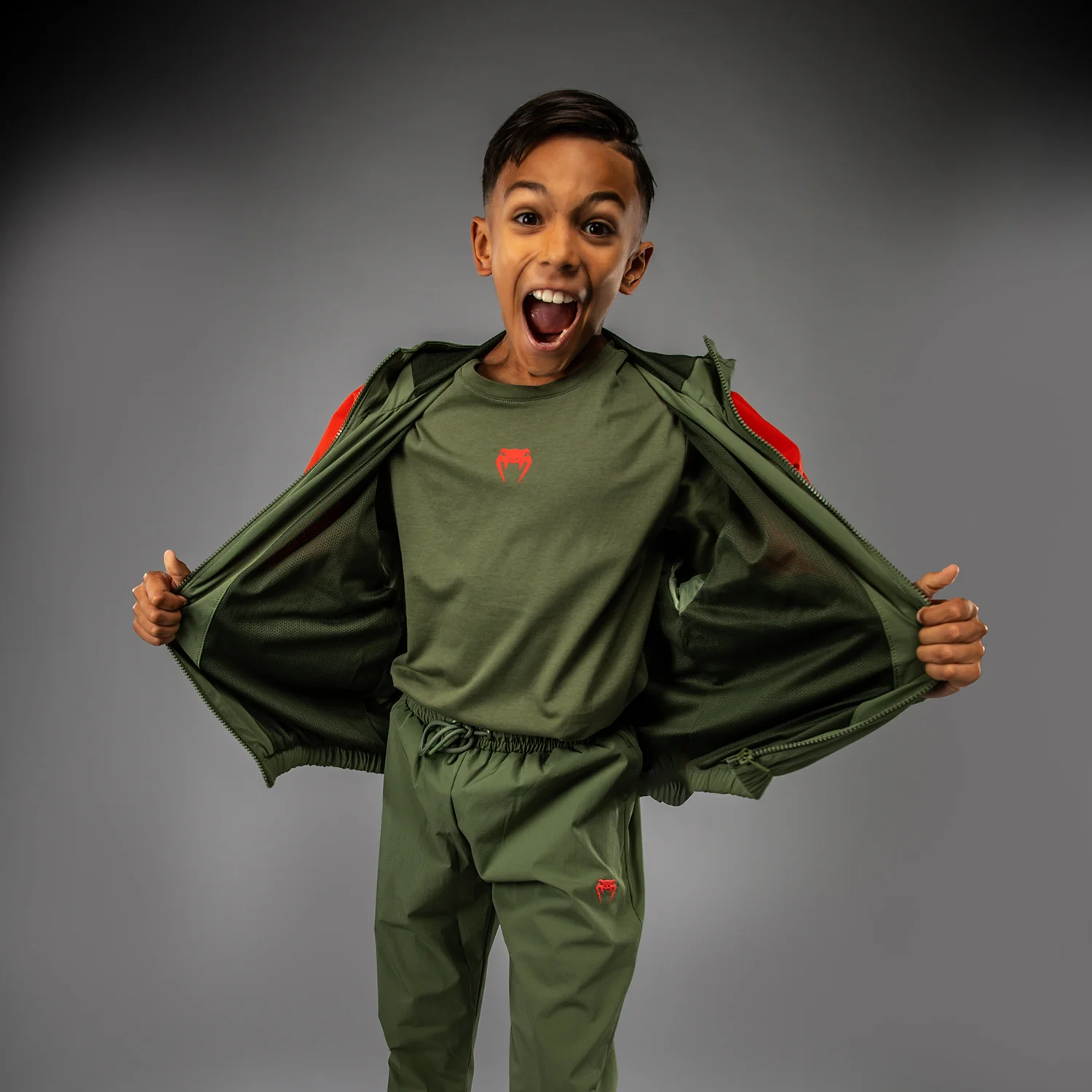 Venum Vectra Chaqueta de Chándal para Niños - Verde Ejército/Naranja - Image 6