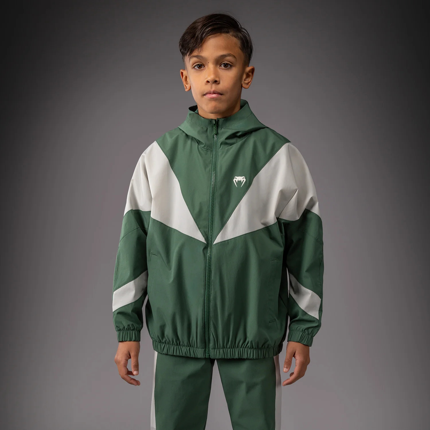 Venum Vectra Chaquetas de Chándal Niños – Verde Bosque/ Blanco Roto