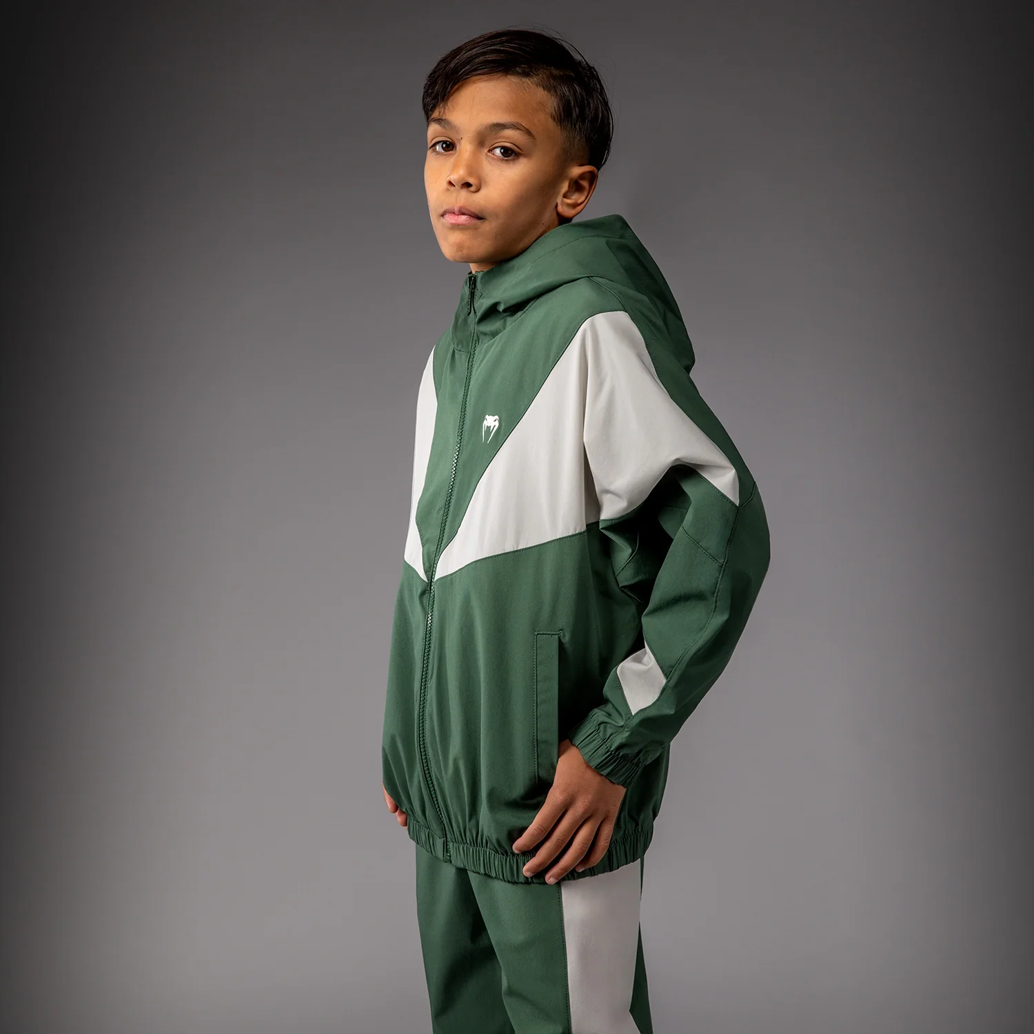 Venum Vectra Chaquetas de Chándal Niños – Verde Bosque/ Blanco Roto - Image 4