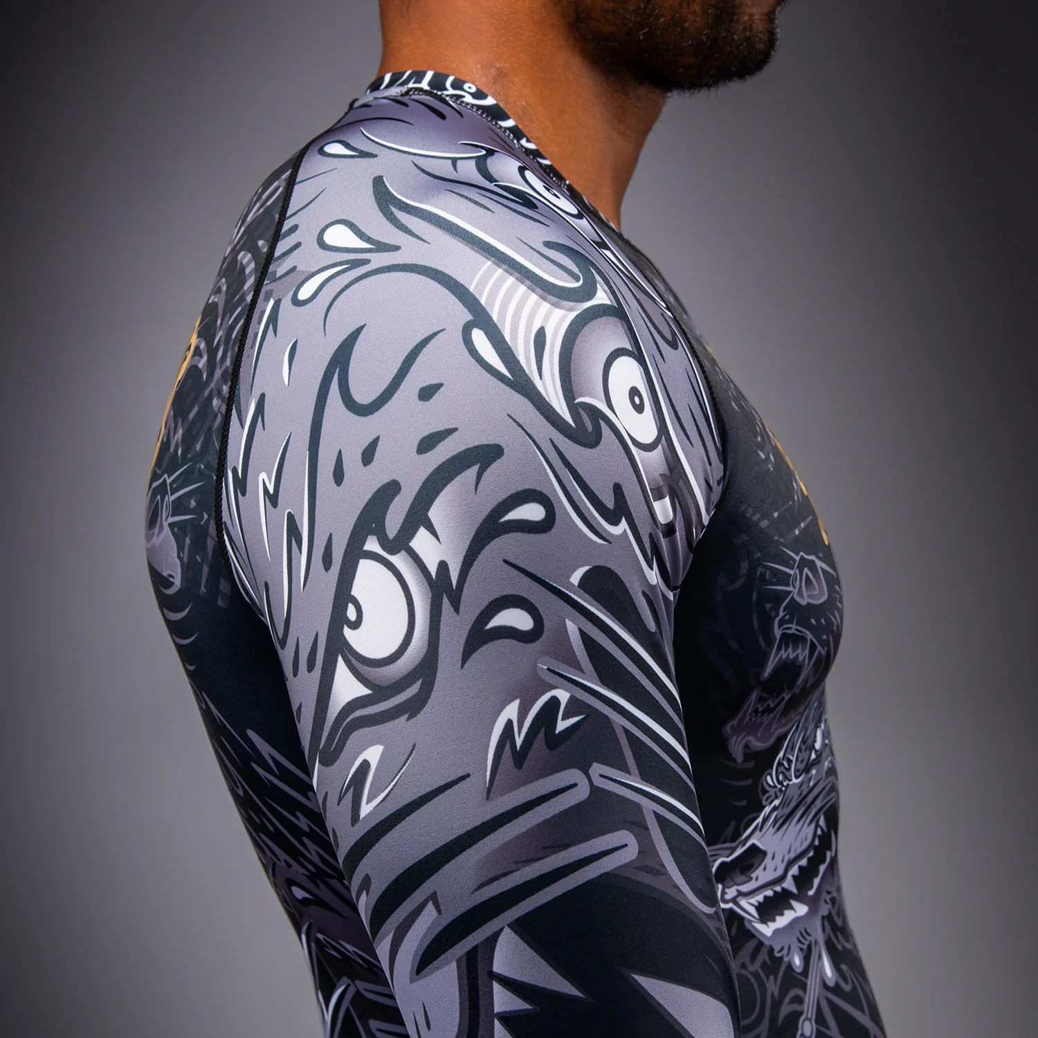 Venum Wolf Atak Rashguard Manga Larga – Negro/Gris - Image 7