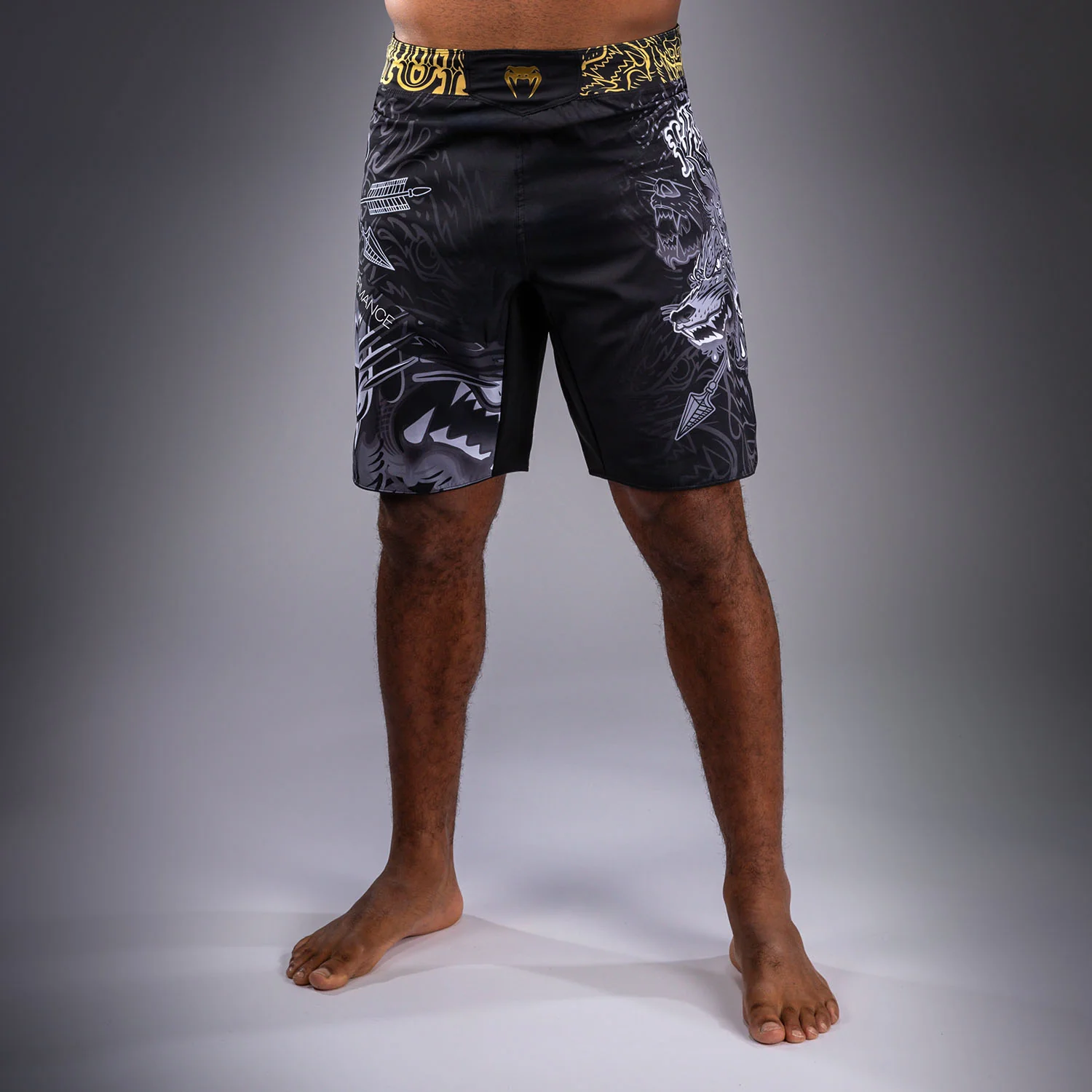 Venum Wolf Atak Short de Combate – Negro/Gris
