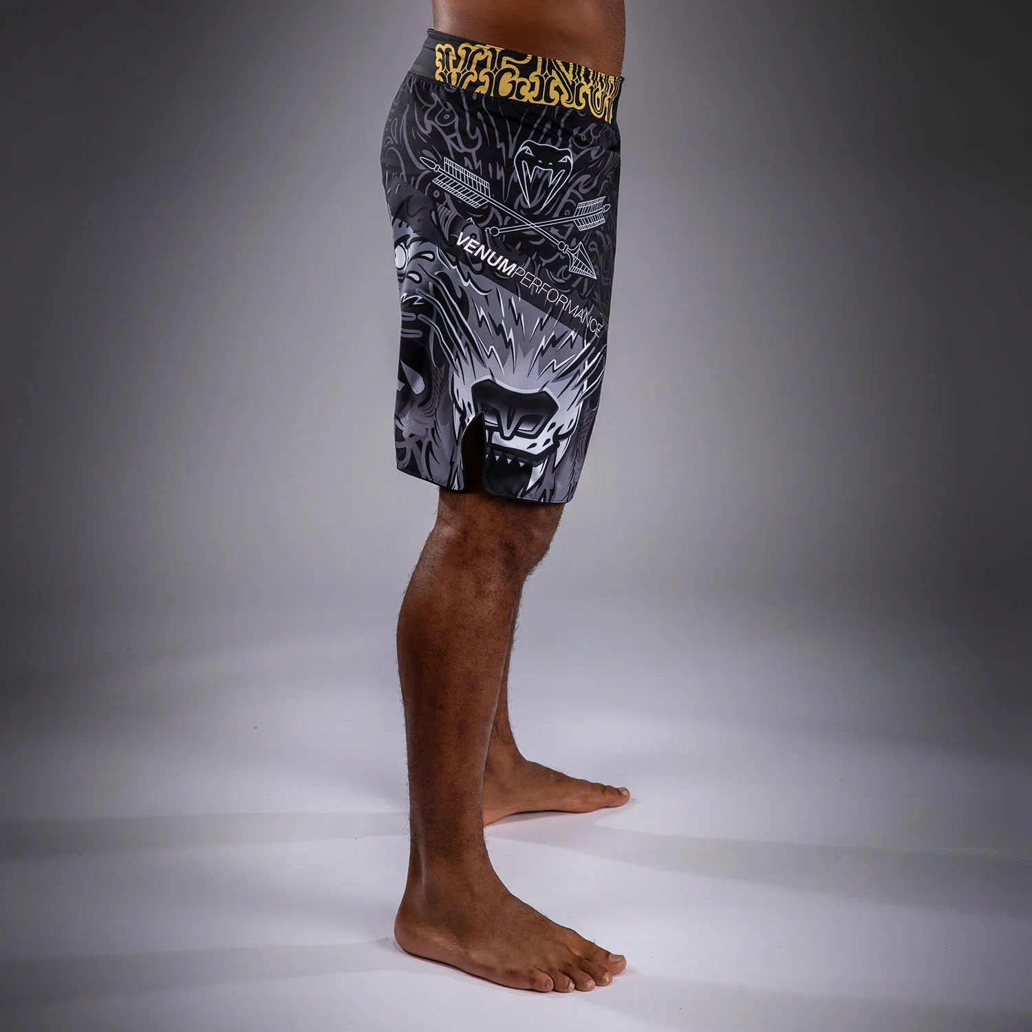 Venum Wolf Atak Short de Combate – Negro/Gris - Image 2