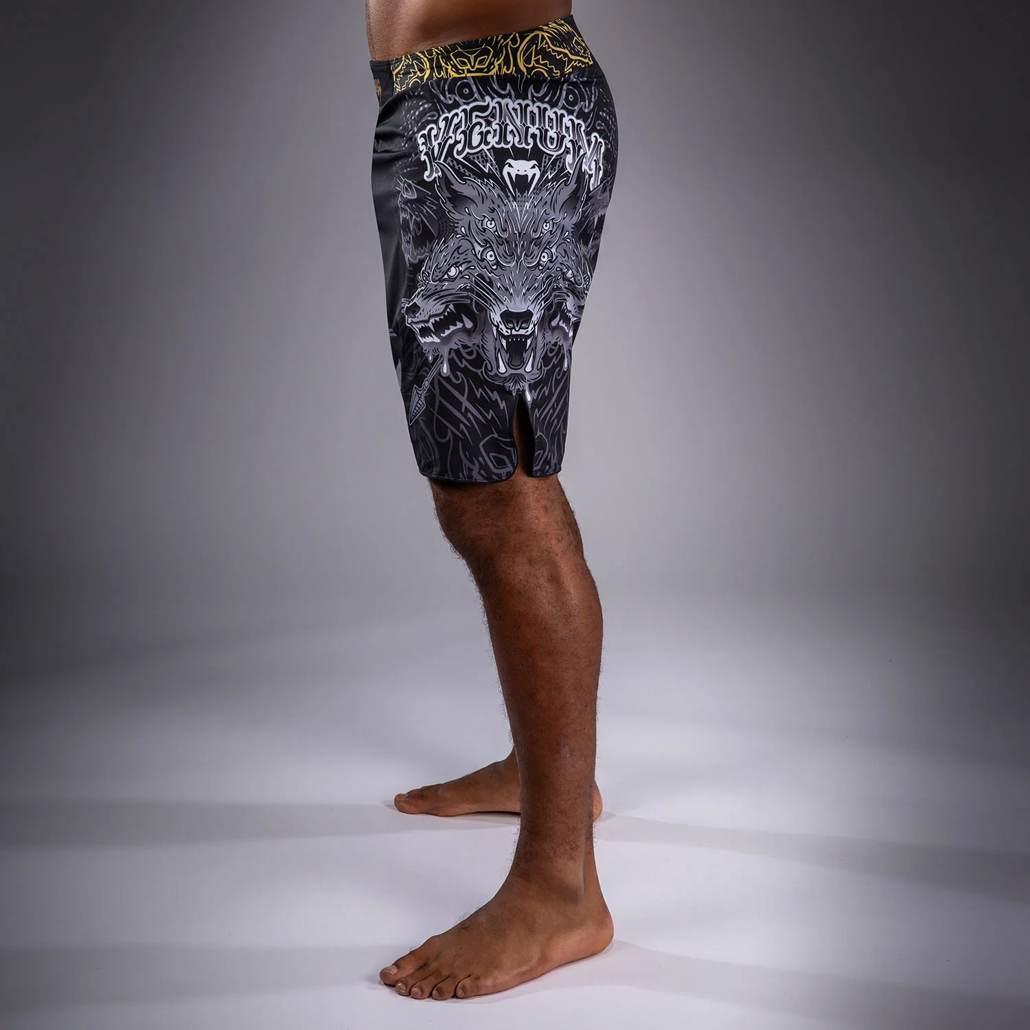 Venum Wolf Atak Short de Combate – Negro/Gris - Image 3