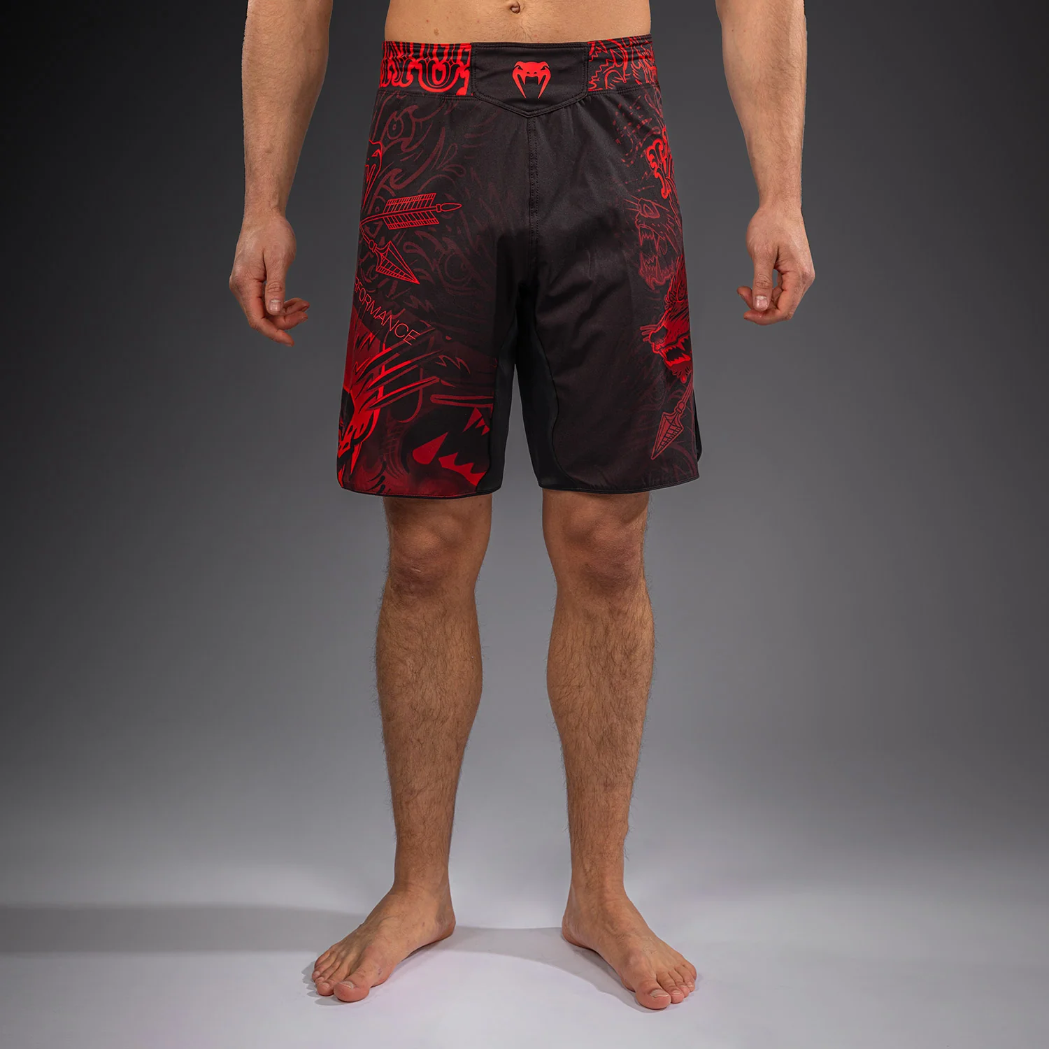 Venum Wolf Atak Short de Combate – Negro/Rojo