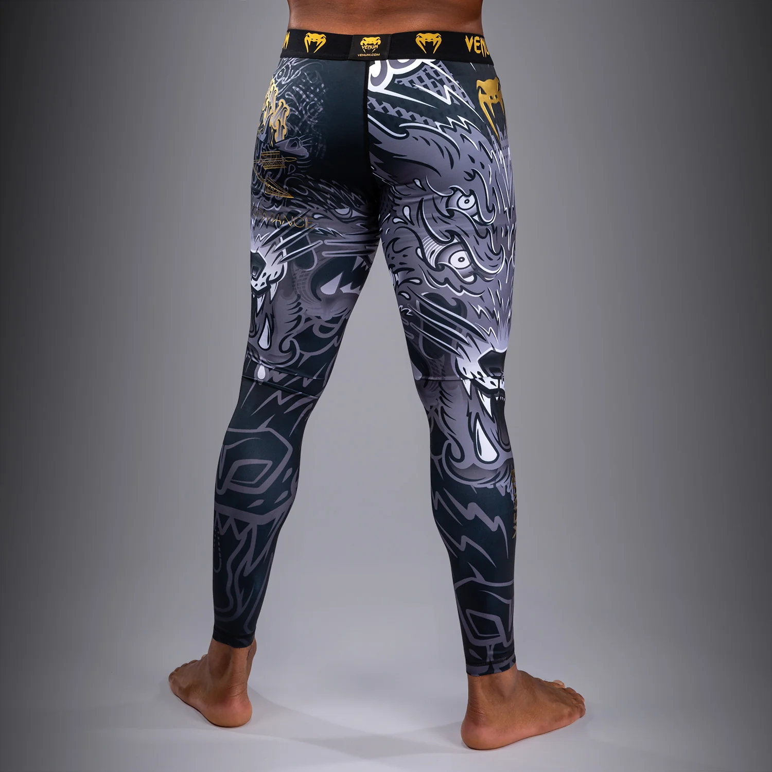 Venum Wolf Atak Spats – Negro/Gris - Image 4