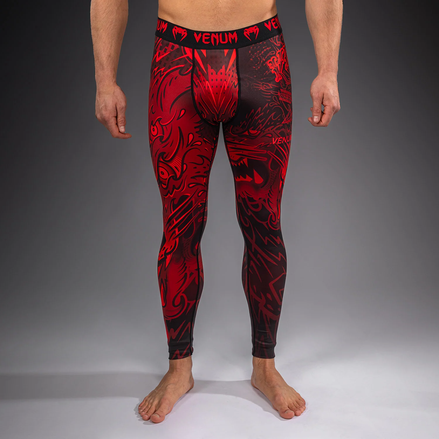 Venum Wolf Atak Spats – Negro/Rojo