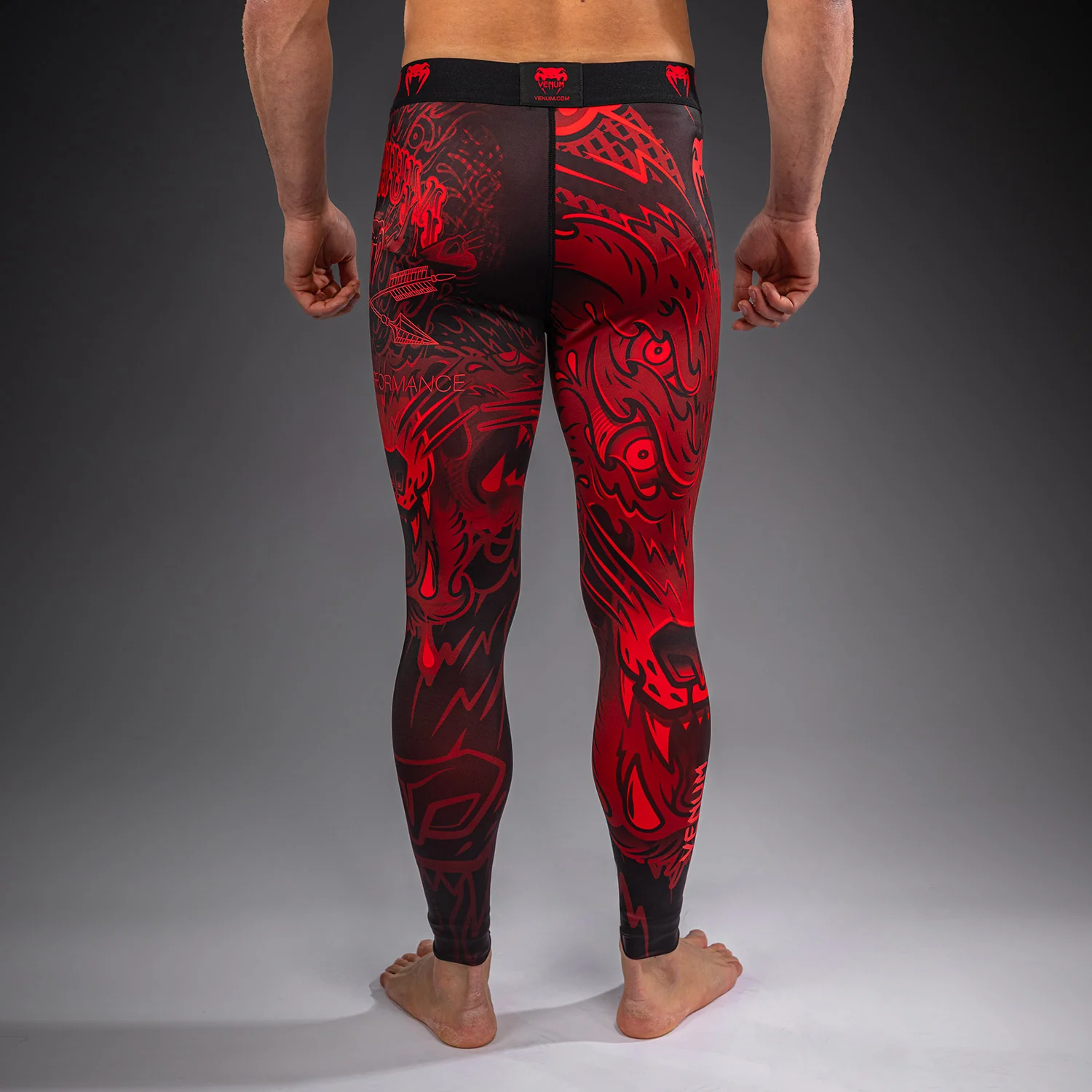 Venum Wolf Atak Spats – Negro/Rojo - Image 4