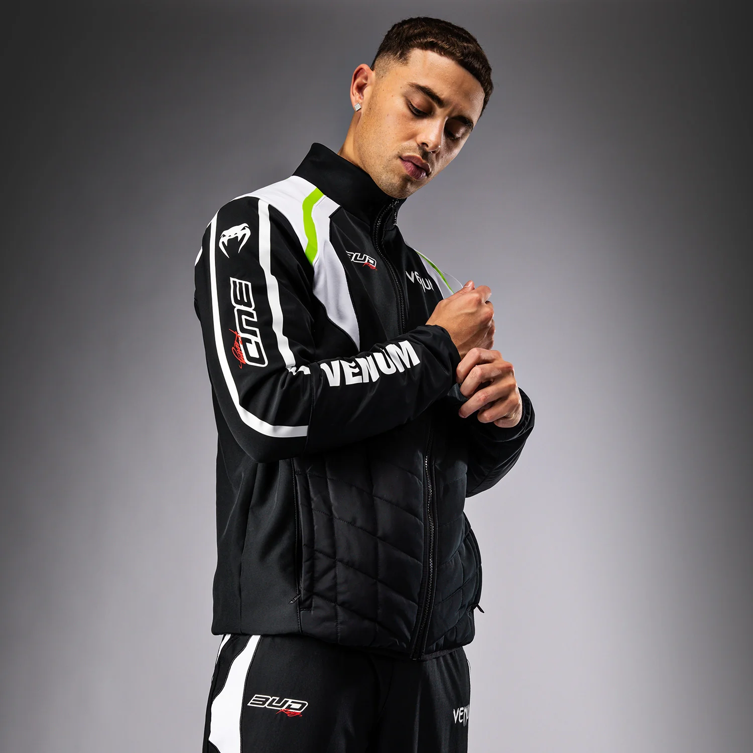 Venum x Bud Racing Chaqueta para Hombre - Negro/Blanco/Verde lima - Image 5
