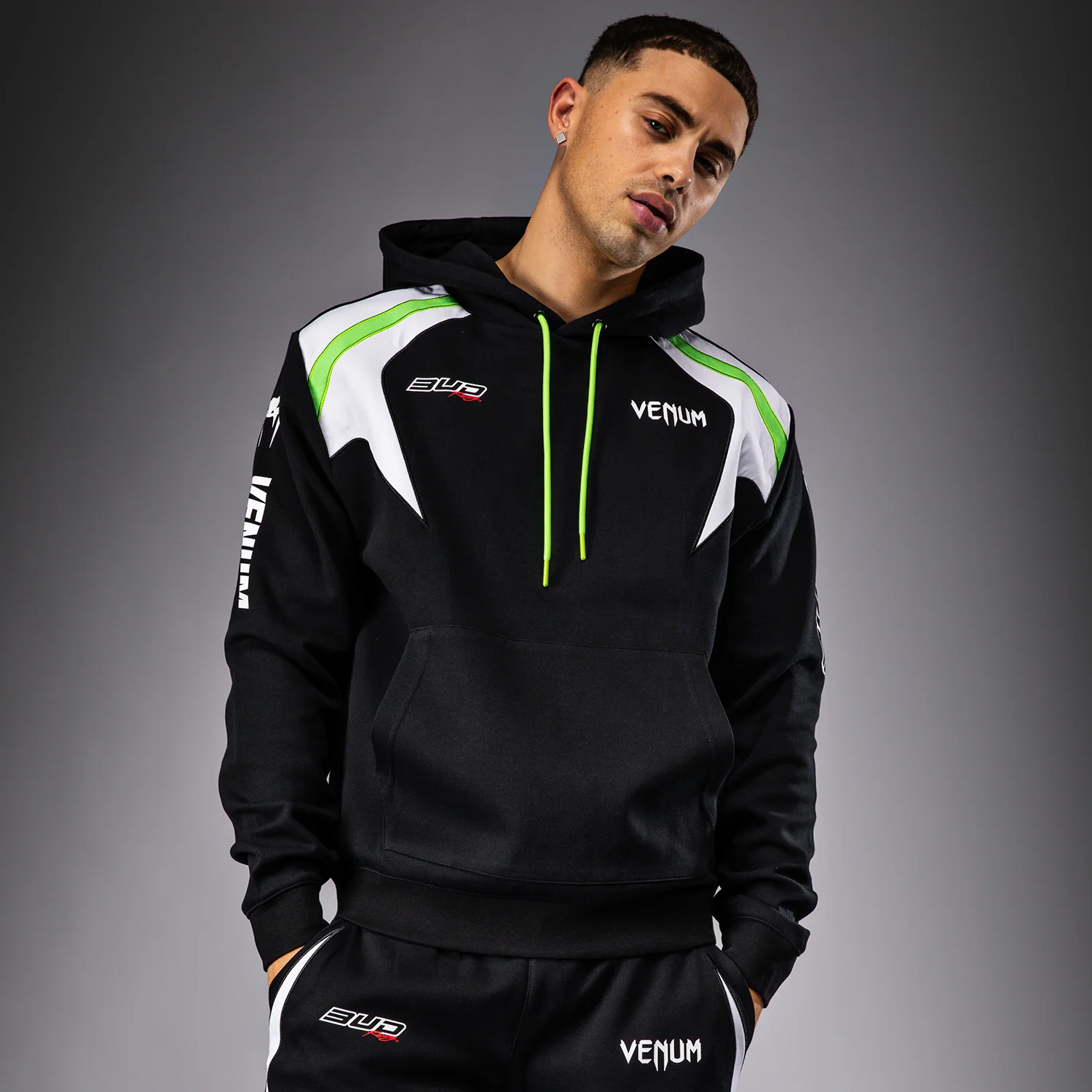 Venum x Bud Racing Sudadera con capucha para hombre - Negro/Blanco/Verde lima