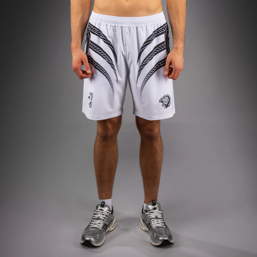 Venum x Mike Tyson Tiger Training Pantalones Cortos - Blanco Óptico/Negro Profundo