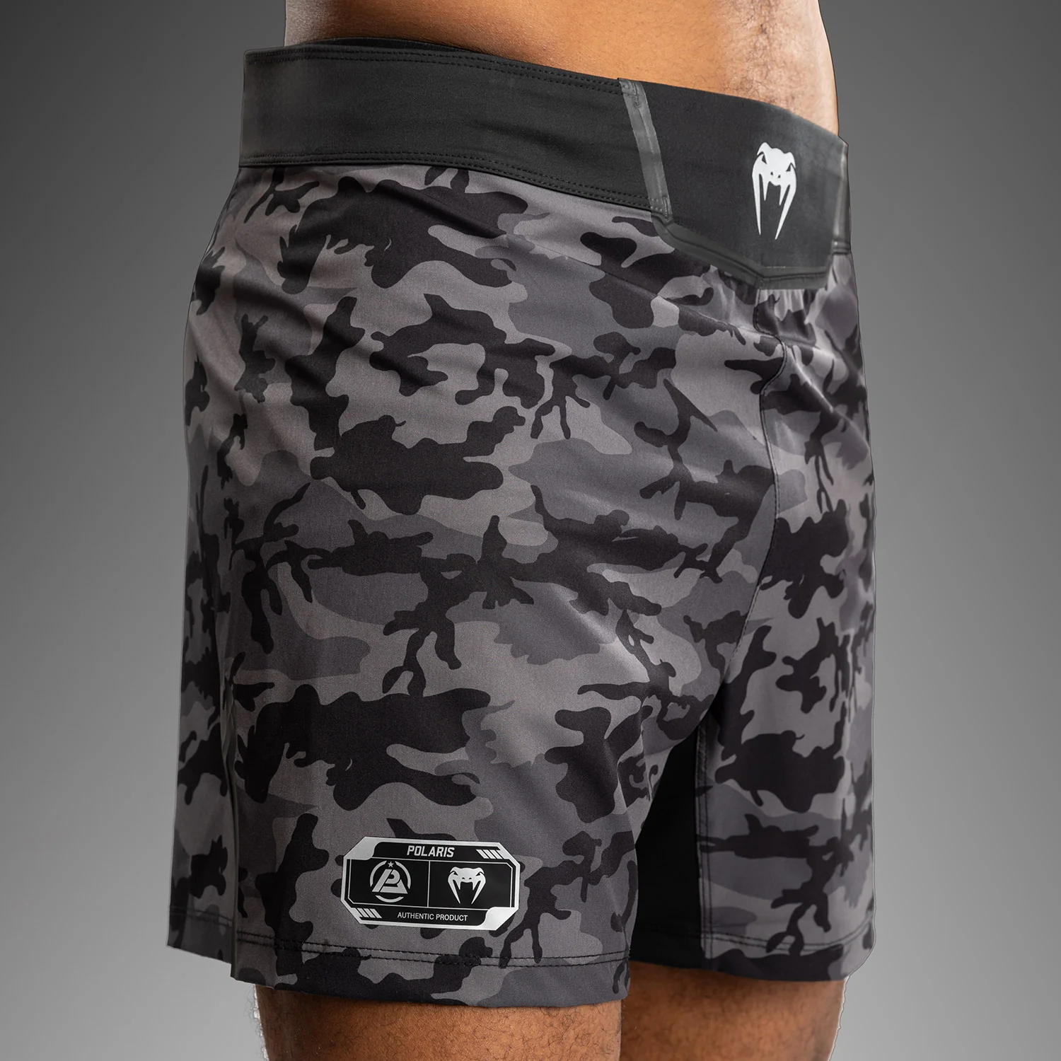 Venum x Polaris Pantalones de Lucha - Negro/Gris Tormenta - Image 6