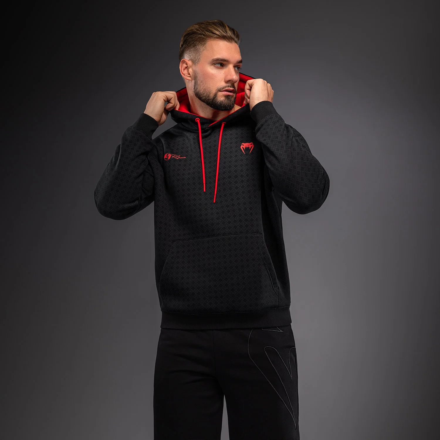 Venum x Roger Gracie Signature Sudadera con Capucha - Negro/Rojo