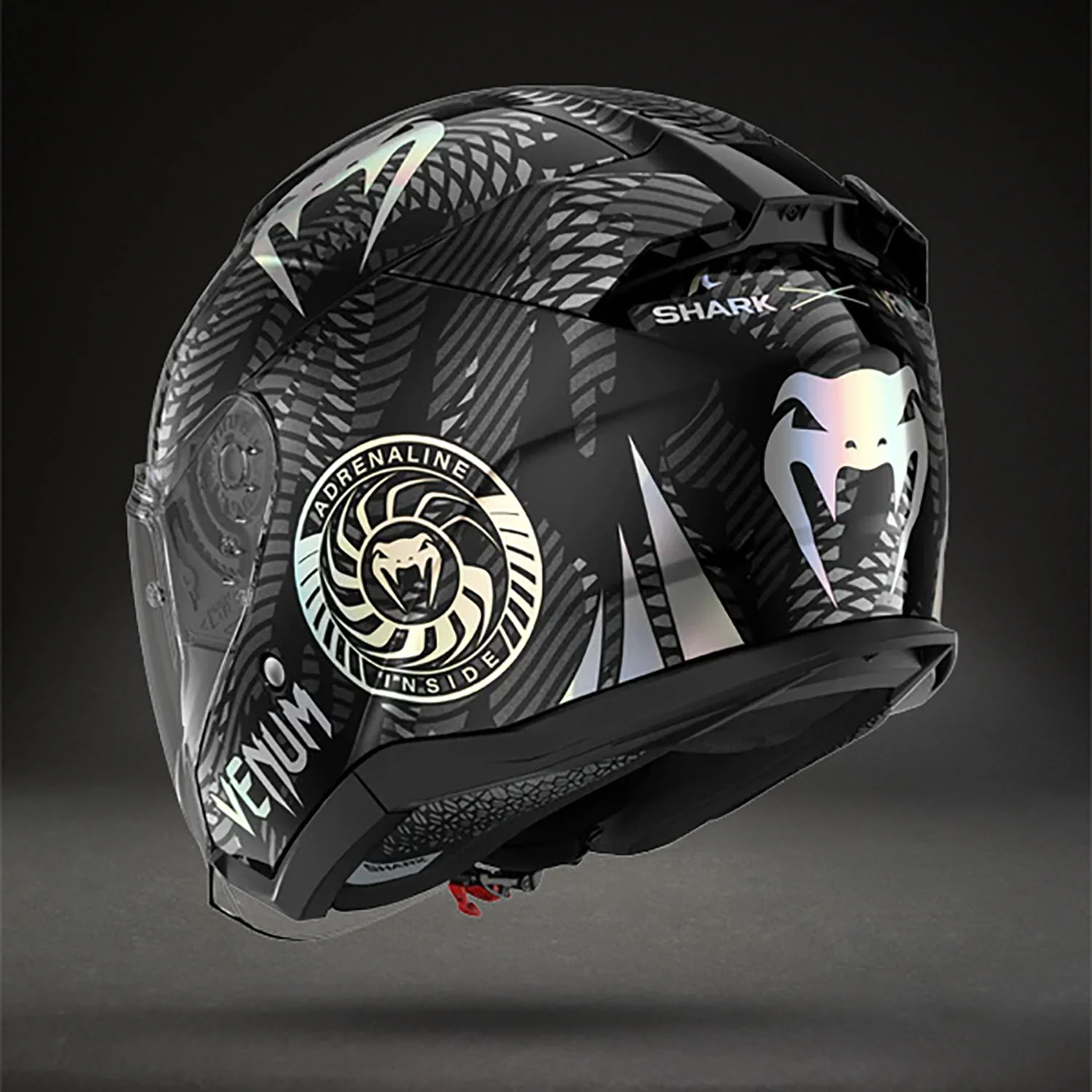 Venum x Shark SKWAL JET Casco de Moto – Negro Cromo Antracita - Image 3