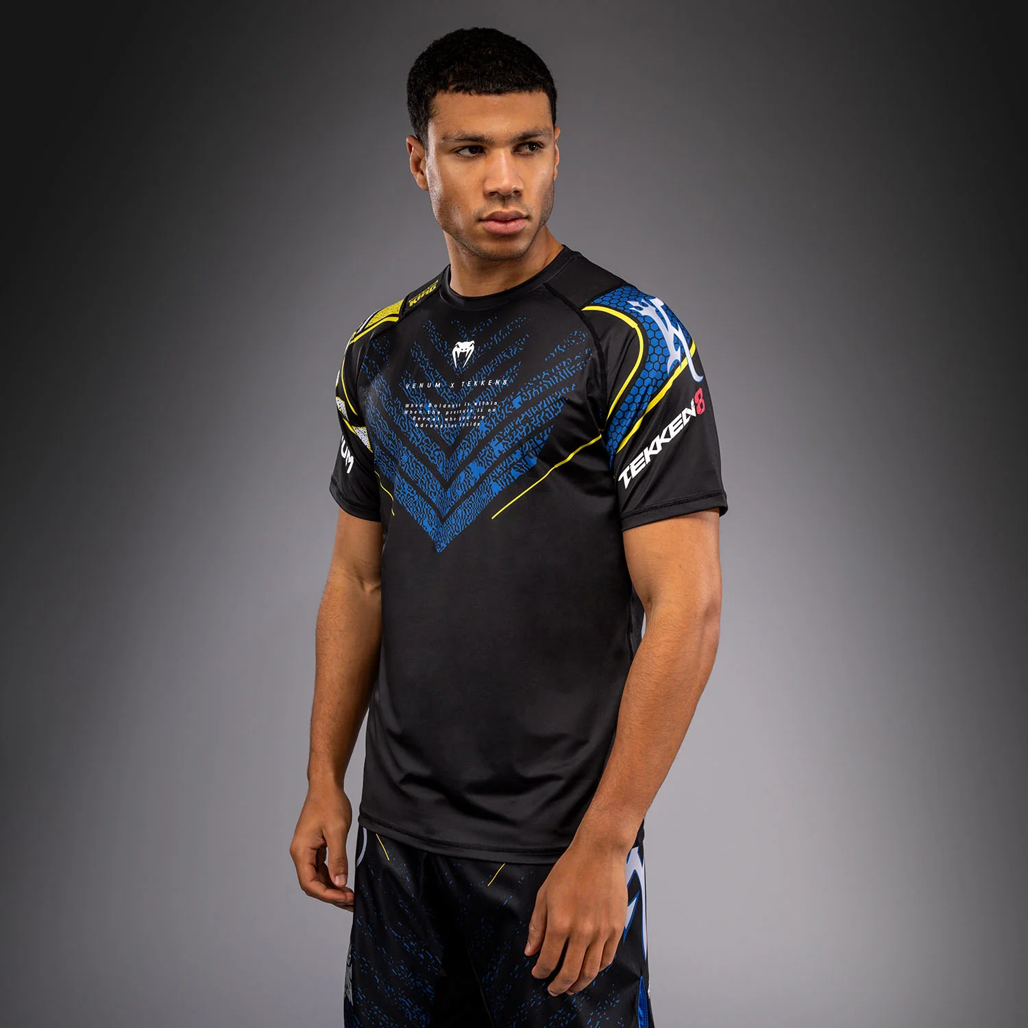 Venum x TEKKEN 8 Camiseta Dry-Tech King - Negro/Amarillo - Image 3