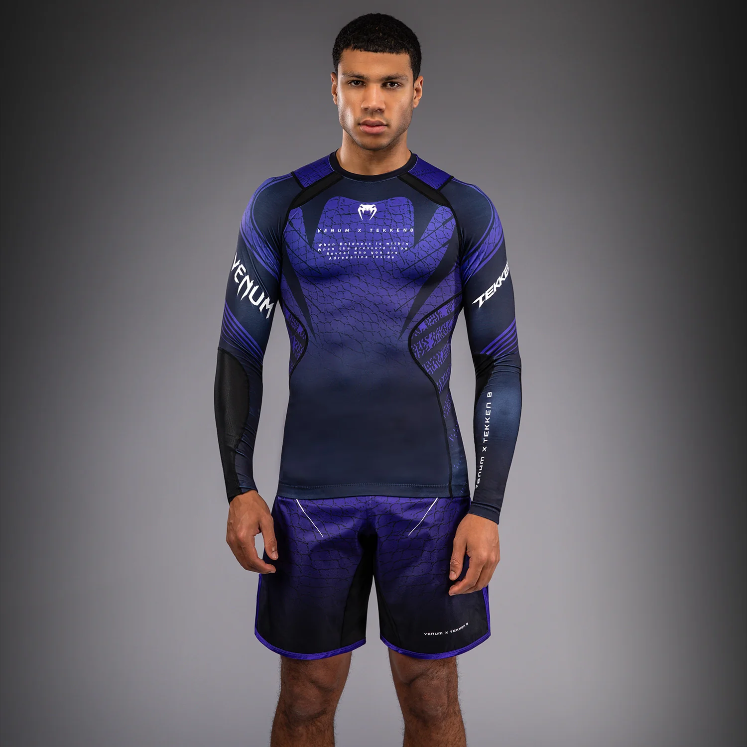 Venum x TEKKEN 8 Rashguard Manga Larga Kazuya - Negro/Morado