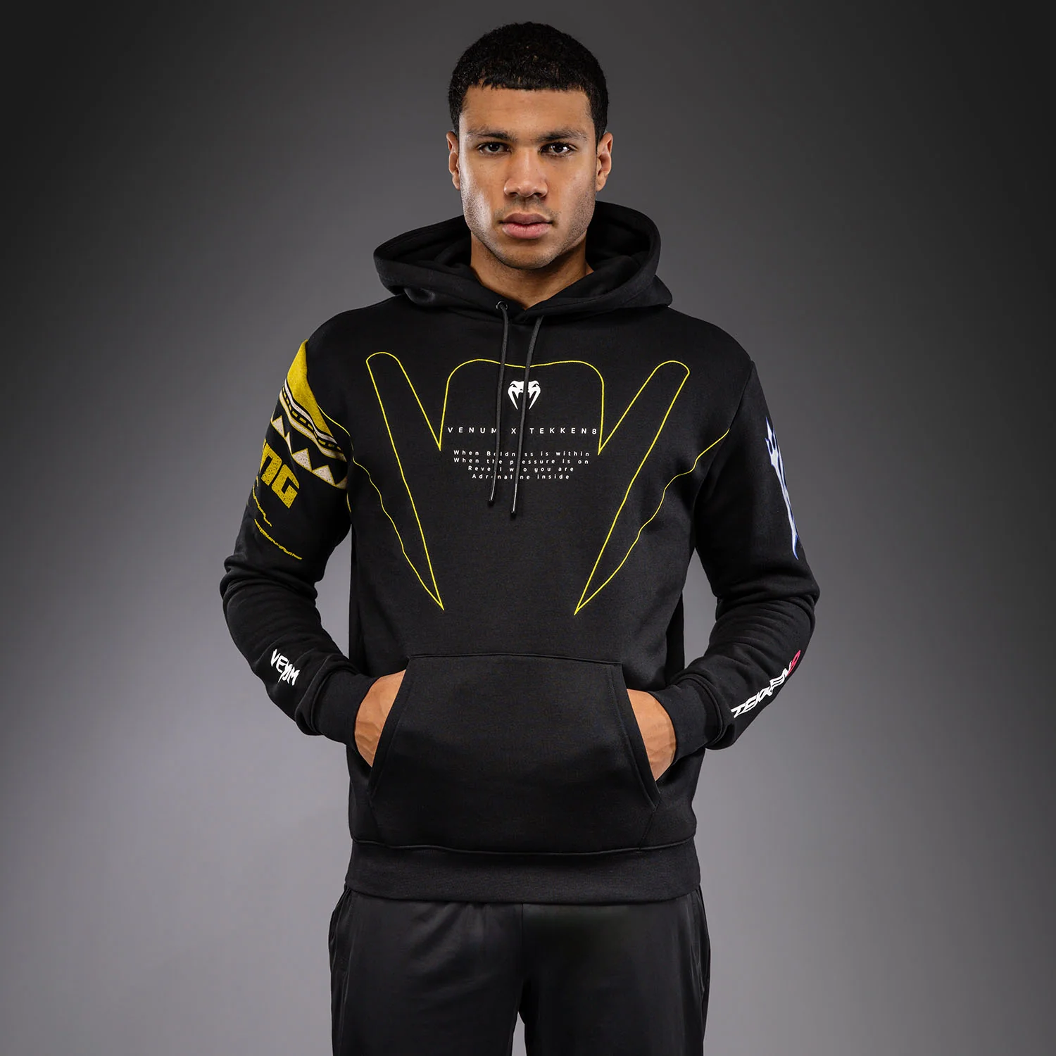 Venum x TEKKEN 8 Sudadera con Capucha King - Negro/Amarillo