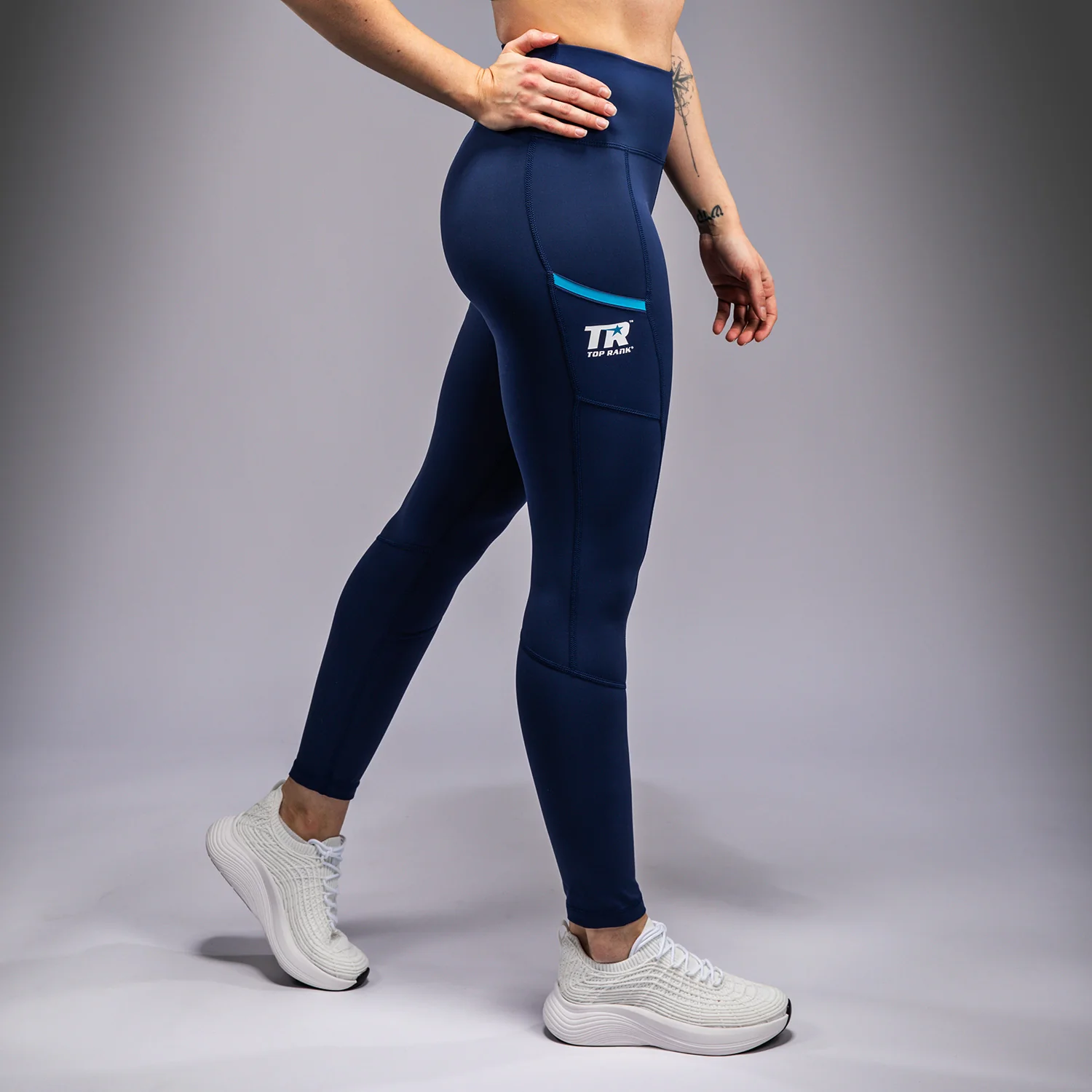 Venum x Top Rank Original Leggings 7/8 para Mujer - Azul Marino - Image 3