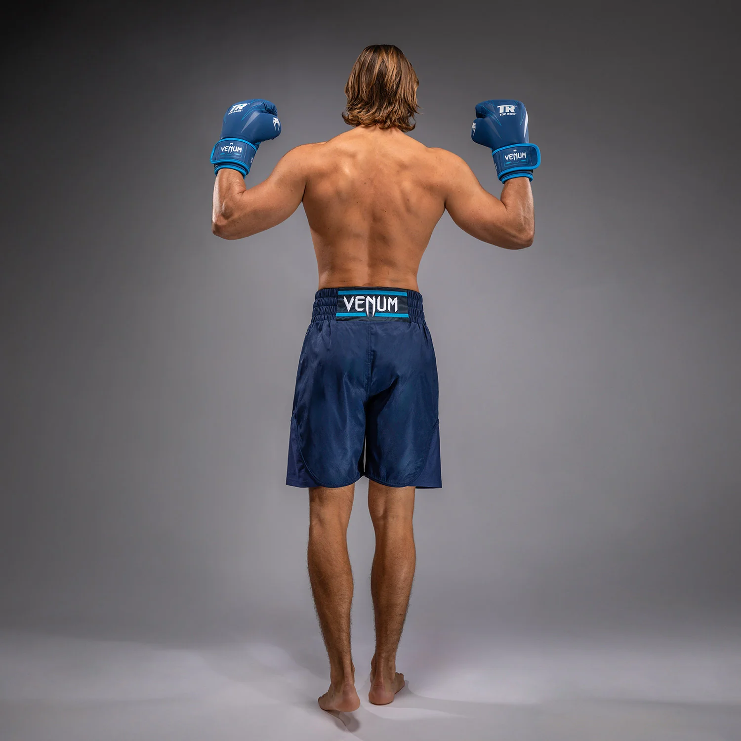 Venum x Top Rank Original Pantalones Cortos de Boxeo para Hombre - Azul Marino - Image 5