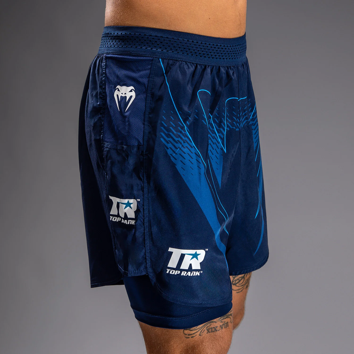 Venum x Top Rank Original Pantalones Cortos de Entrenamiento para Hombre - Azul Marino - Image 6