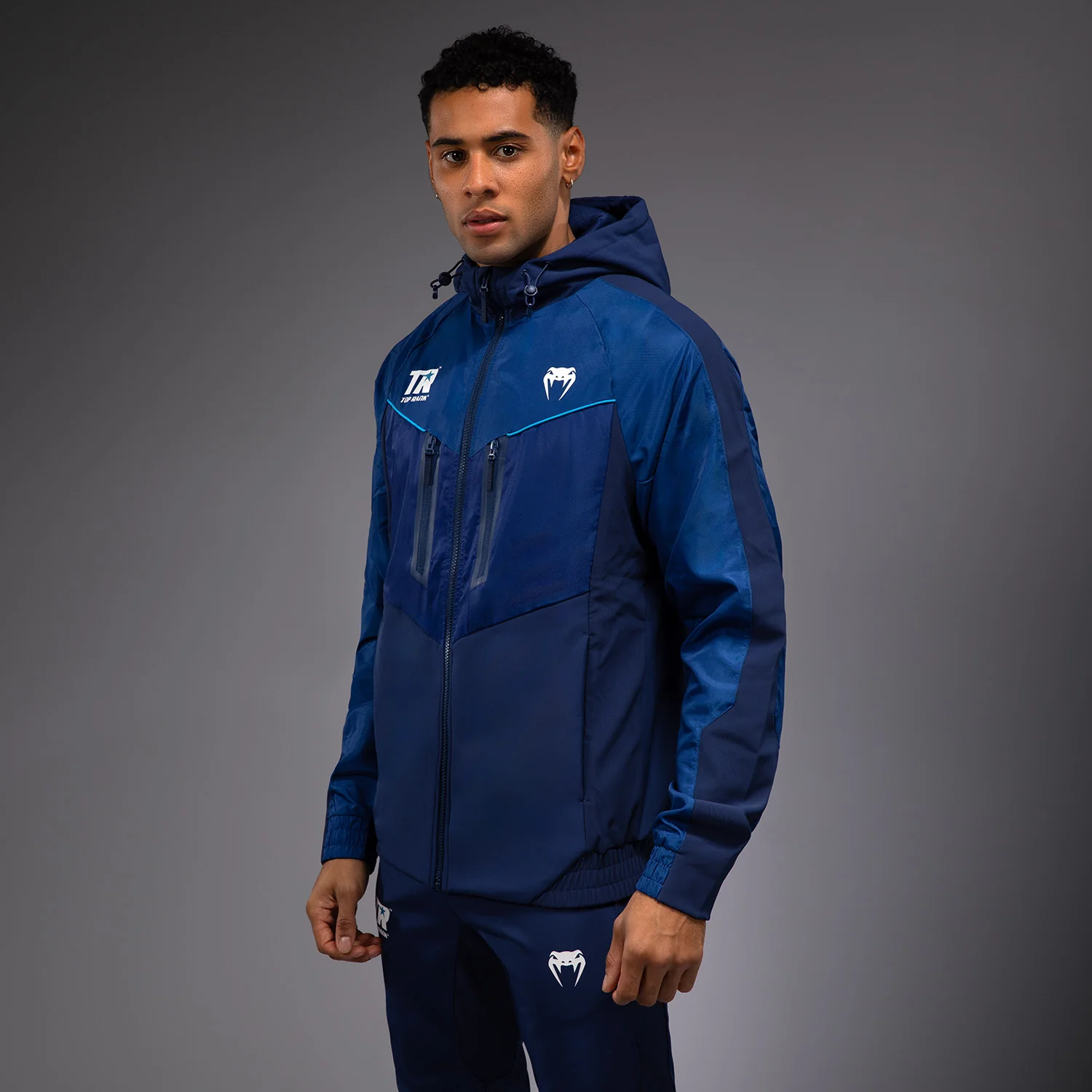 Venum x Top Rank Original Sudadera con Cremallera Completa para Hombre - Azul Marino