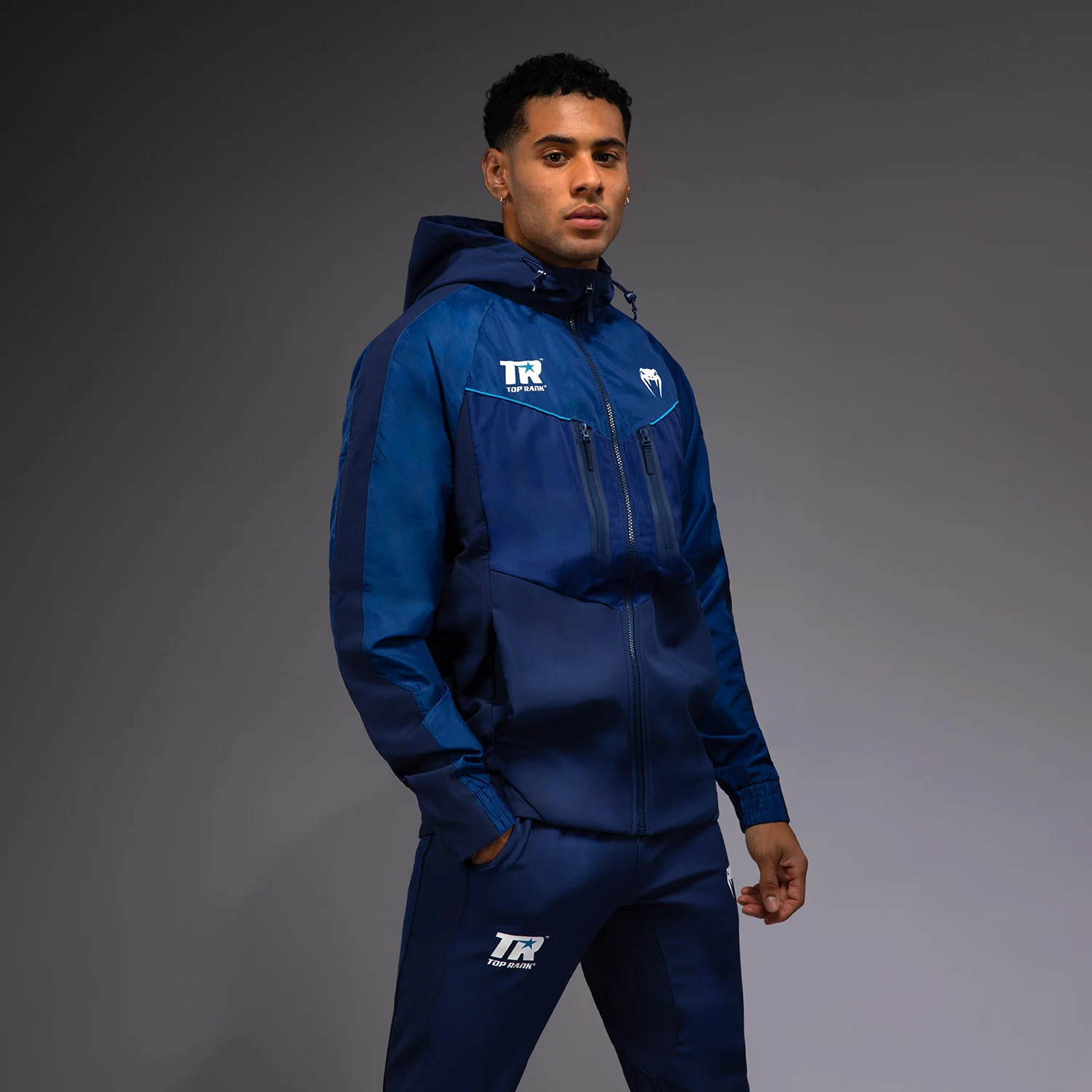 Venum x Top Rank Original Sudadera con Cremallera Completa para Hombre - Azul Marino - Image 2